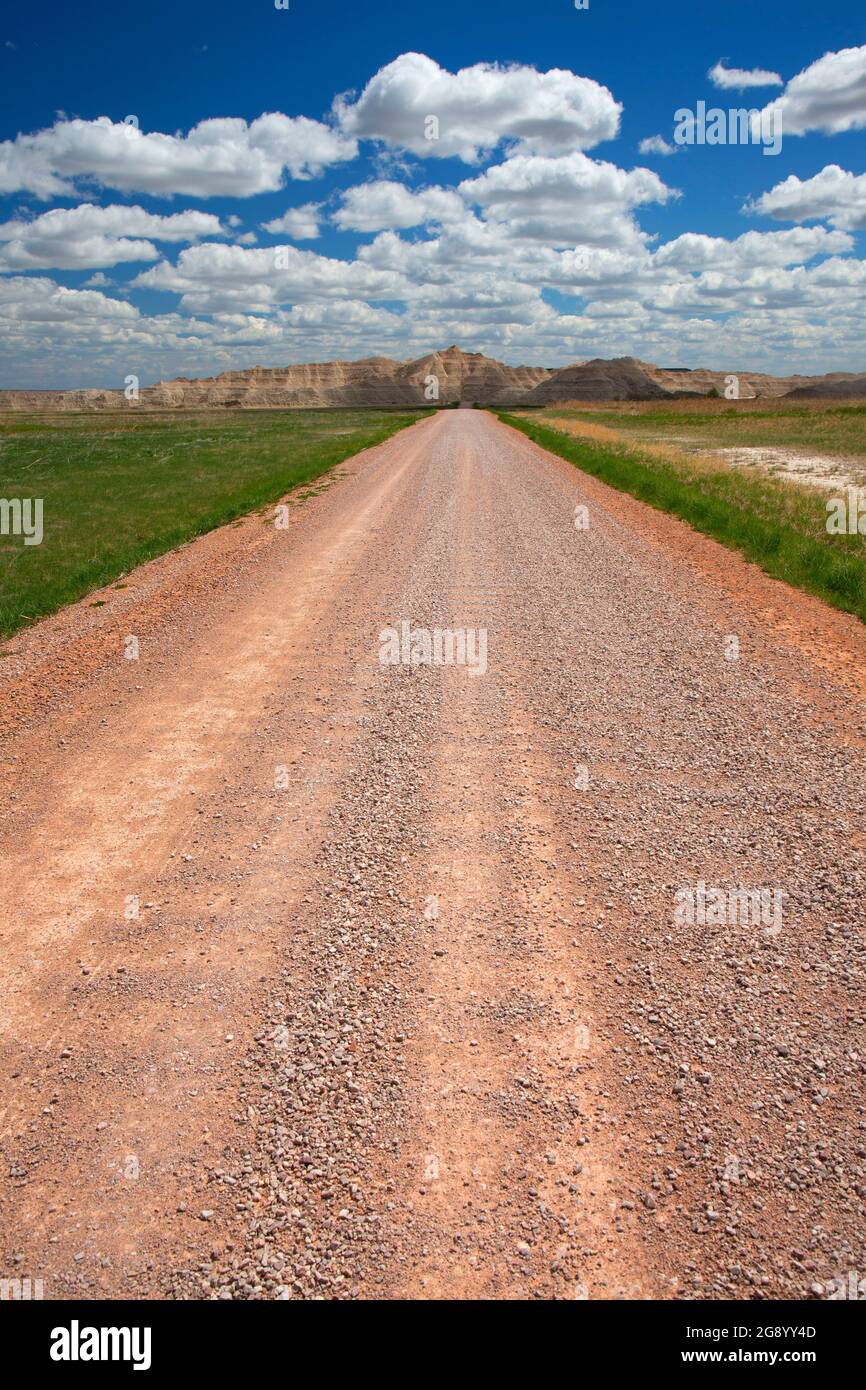 Sheep Mountain Road, Badlands National Park, South Dakota Foto Stock