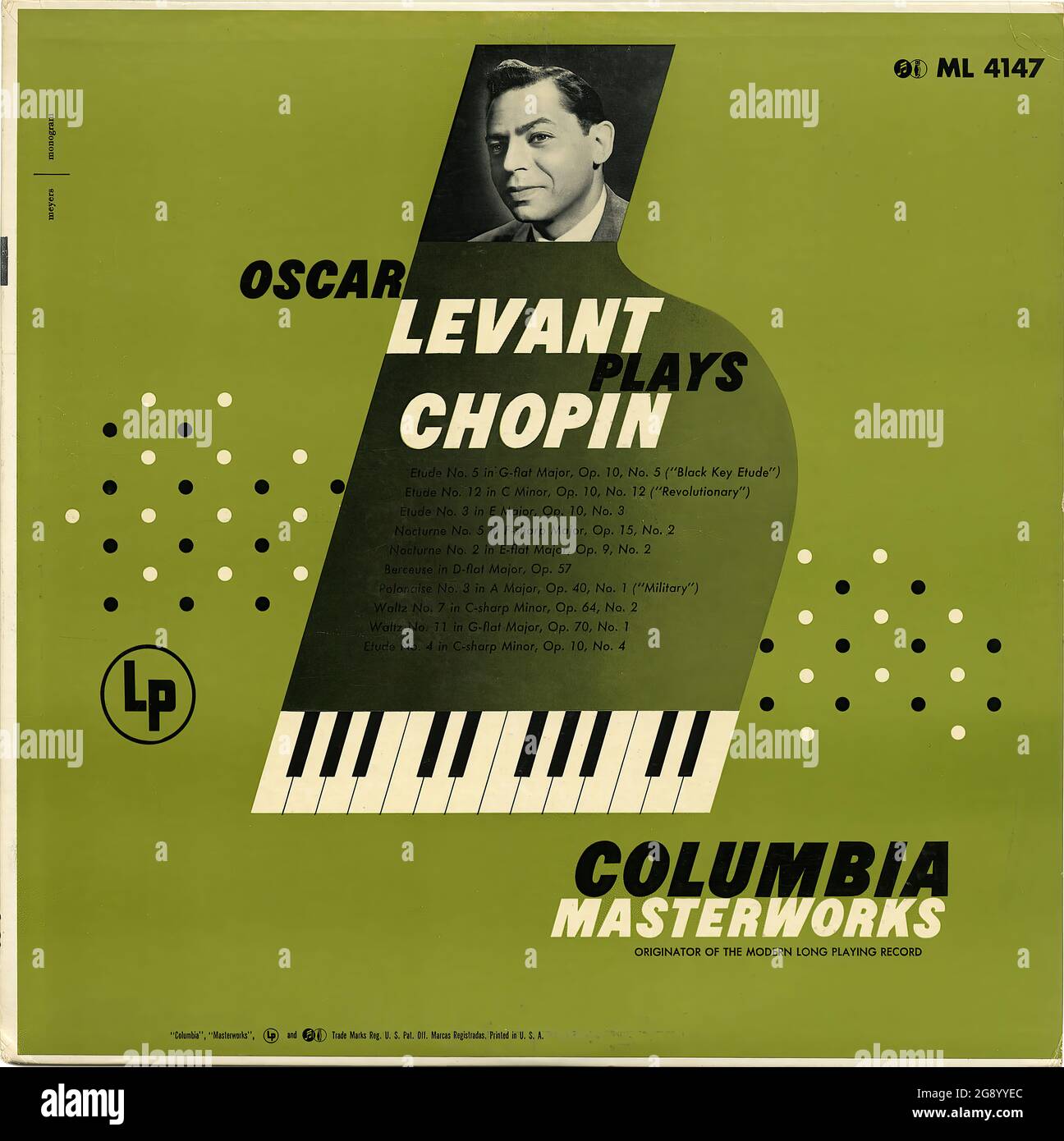 Oscar Levant gioca Chopin - Vintage Vinyl Record copertina Foto Stock