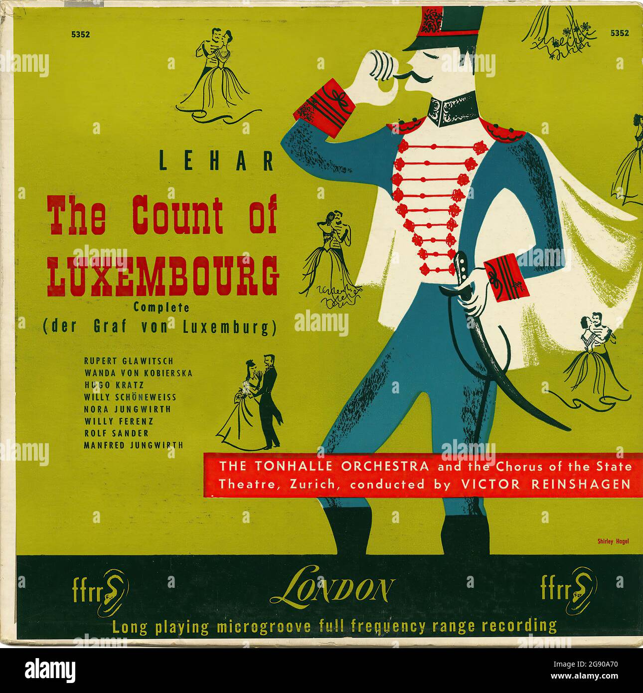 Il conte di Lussemburgo - copertina del disco in vinile d'epoca Foto Stock