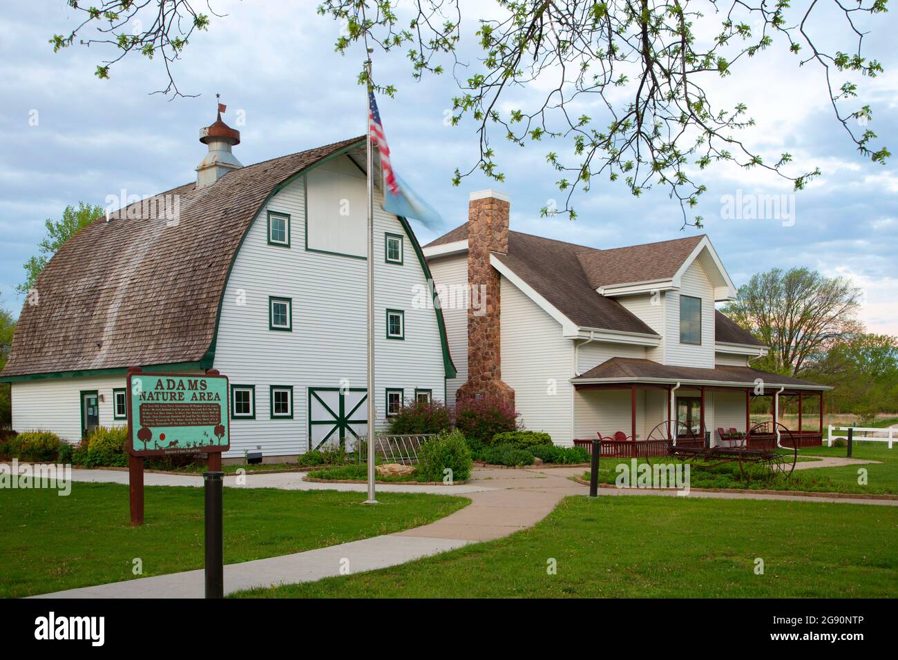 Il centro visitatori Barn, Adams Homestead e Riserva Naturale, South Dakota Foto Stock