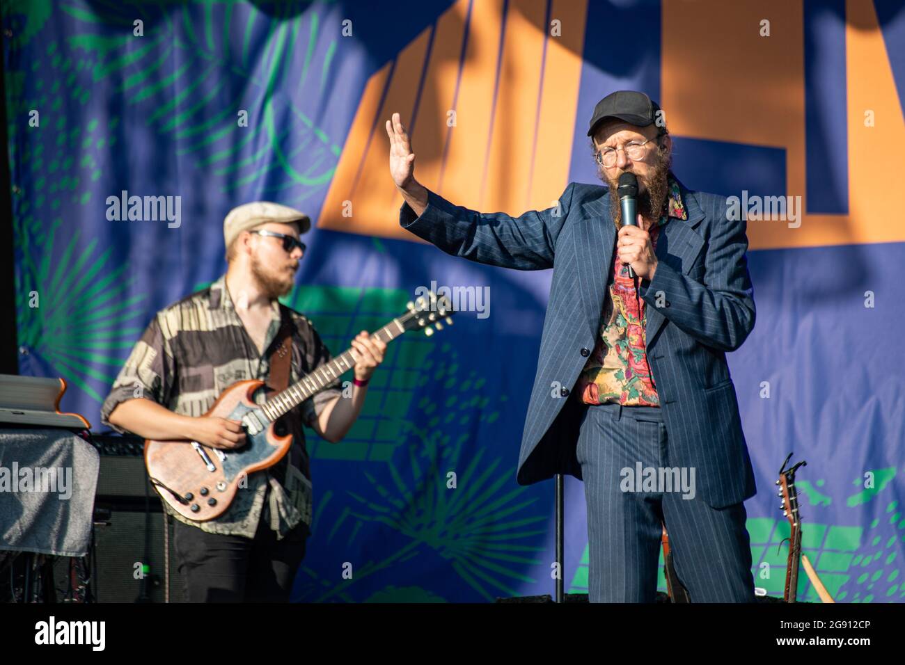 Samuli Putro in scena al concerto all'aperto CoolHead Breaw Viikki a Helsinki, Finlandia Foto Stock