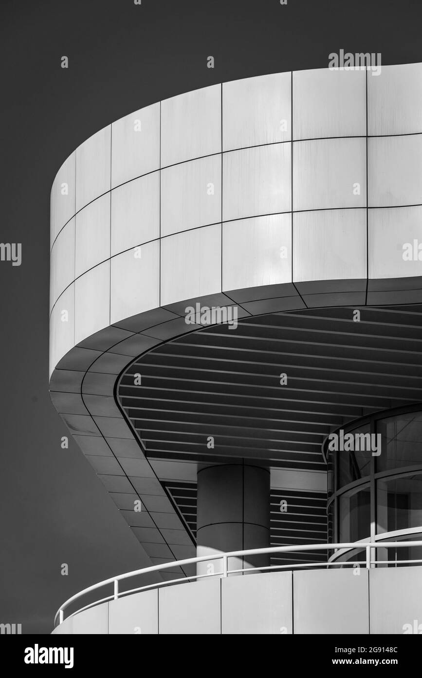 Dettagli architettonici moderni al Getty Center, a Los Angeles, California Foto Stock