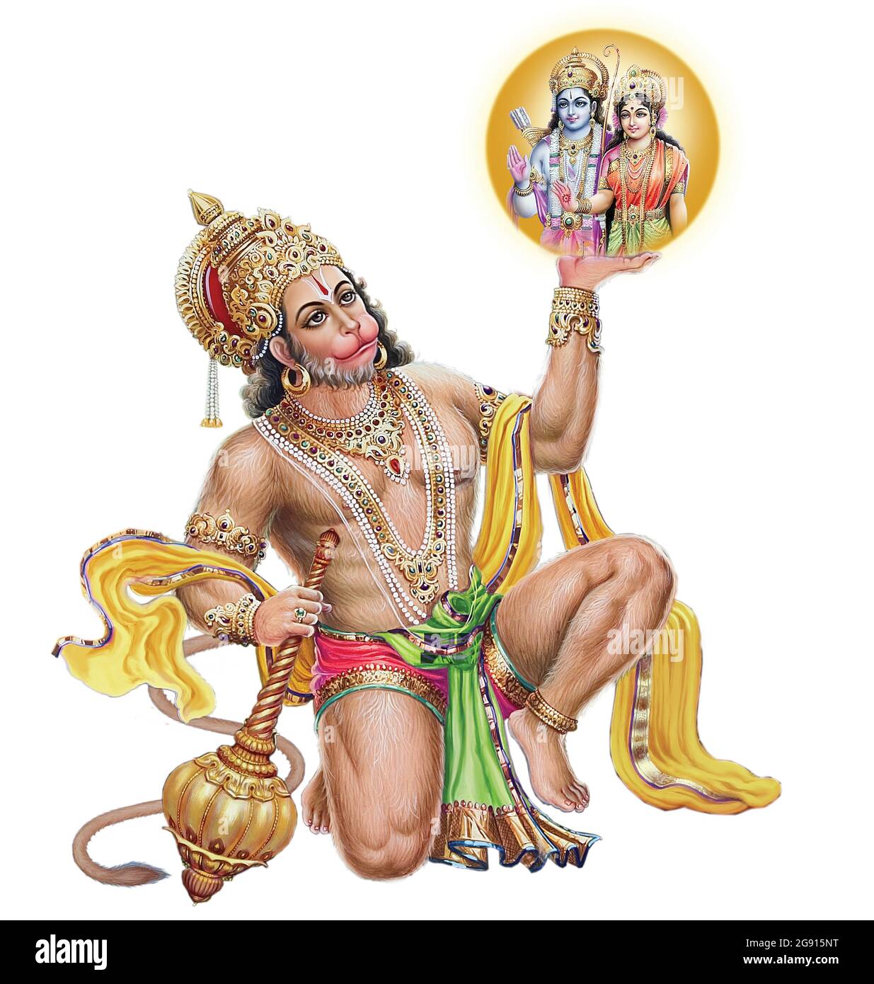 Rama vakta Signore indiano Hanuman Foto Stock