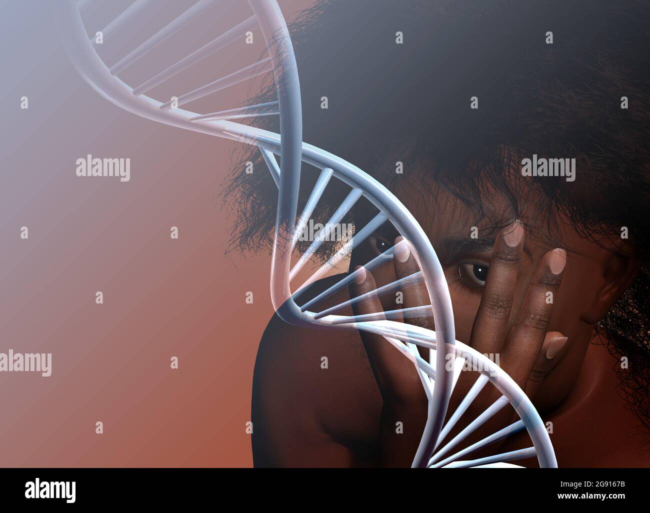Ricerca genetica, illustrazione concettuale Foto Stock