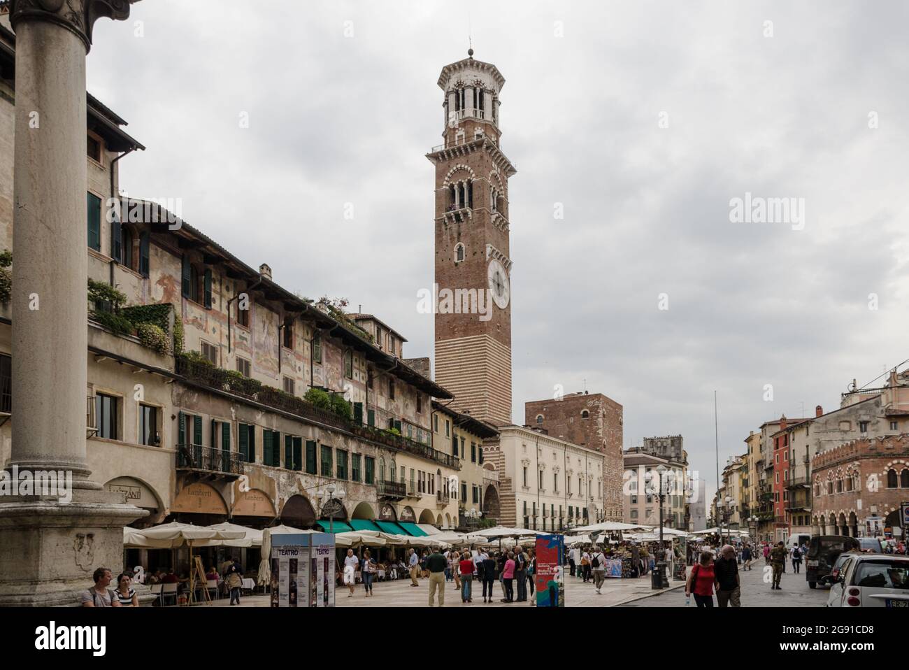 Piazza del Erbe, Verona, Italia. Foto Stock