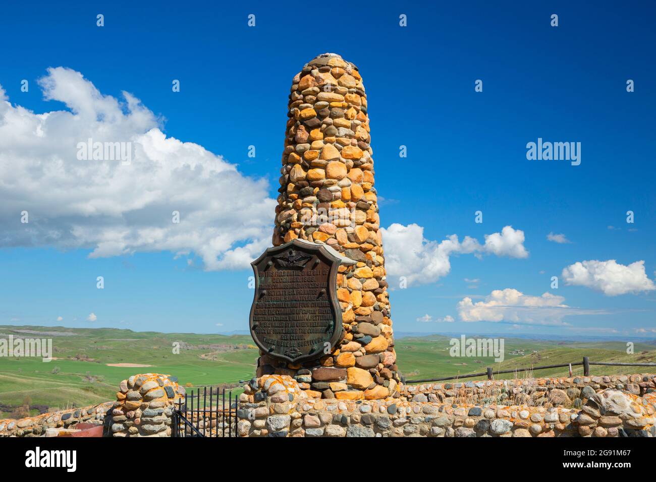 Fetterman Battlefield Monument, sito storico di Fetterman Battlefield, Wyoming Foto Stock