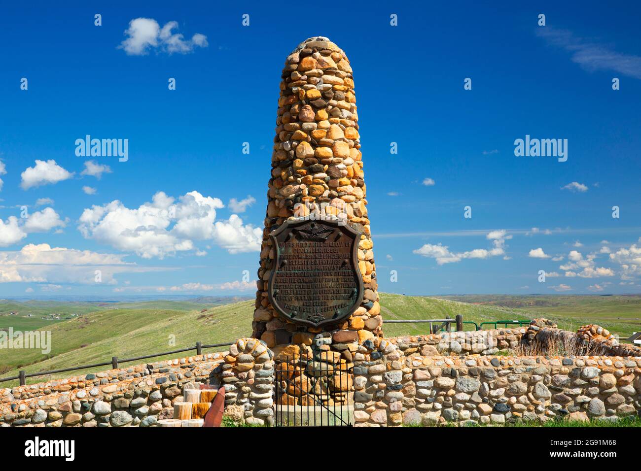 Fetterman Battlefield Monument, sito storico di Fetterman Battlefield, Wyoming Foto Stock