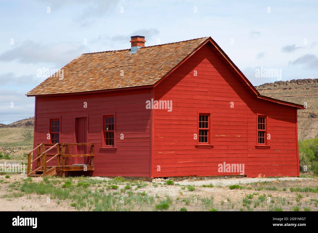 Quarto Master's Building, Fort Fred Steele state Historic Site, Wyoming Foto Stock