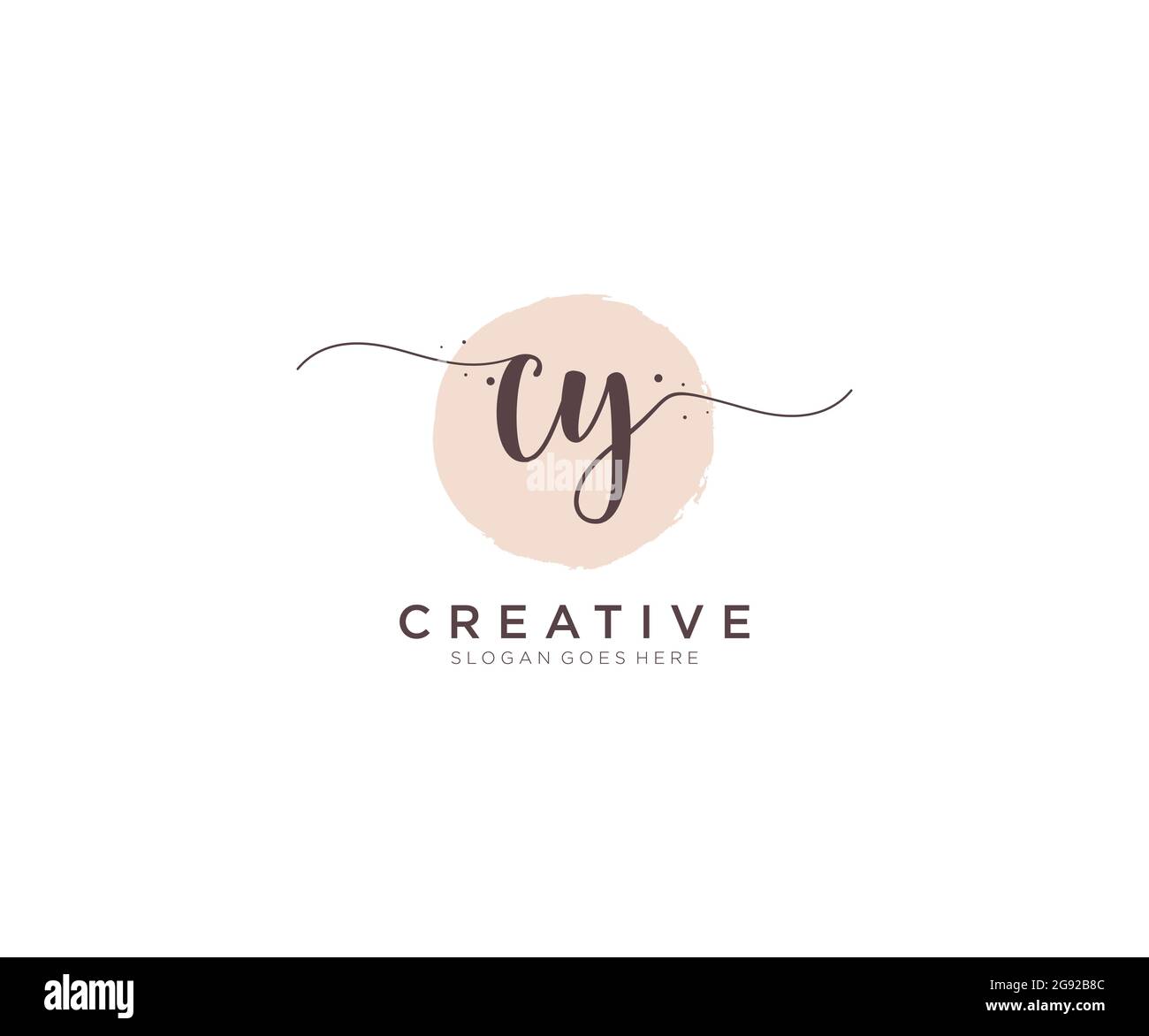 Logo CY Femminile monogramma di bellezza e design elegante logo, scritta a mano logo di firma iniziale, matrimonio, moda, floreale e botanico con creativo Illustrazione Vettoriale