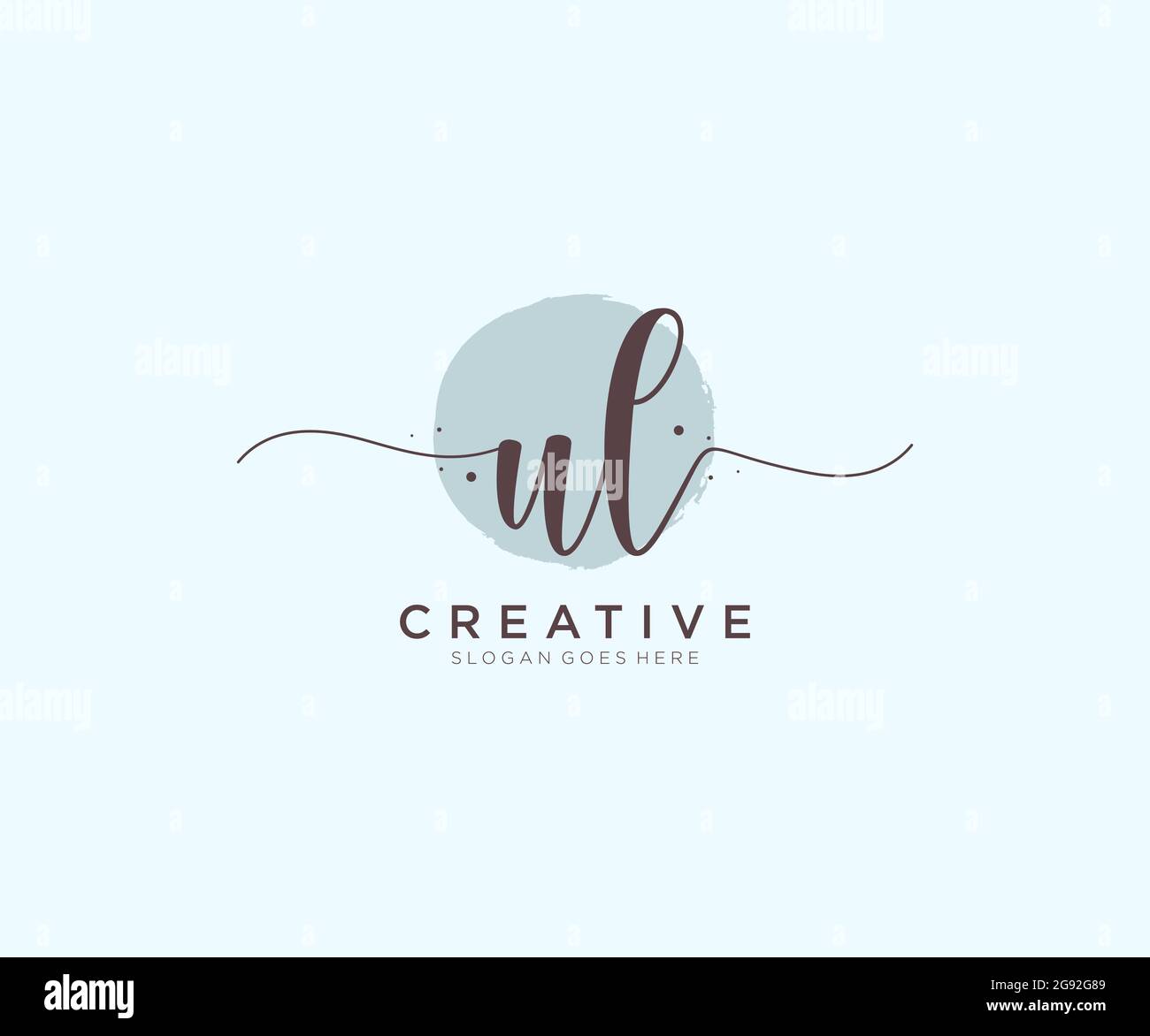 Monogramma di bellezza con logo UL Femminile ed elegante design con logo, logo scritto a mano della firma iniziale, matrimonio, moda, floreale e botanico con creatività Illustrazione Vettoriale