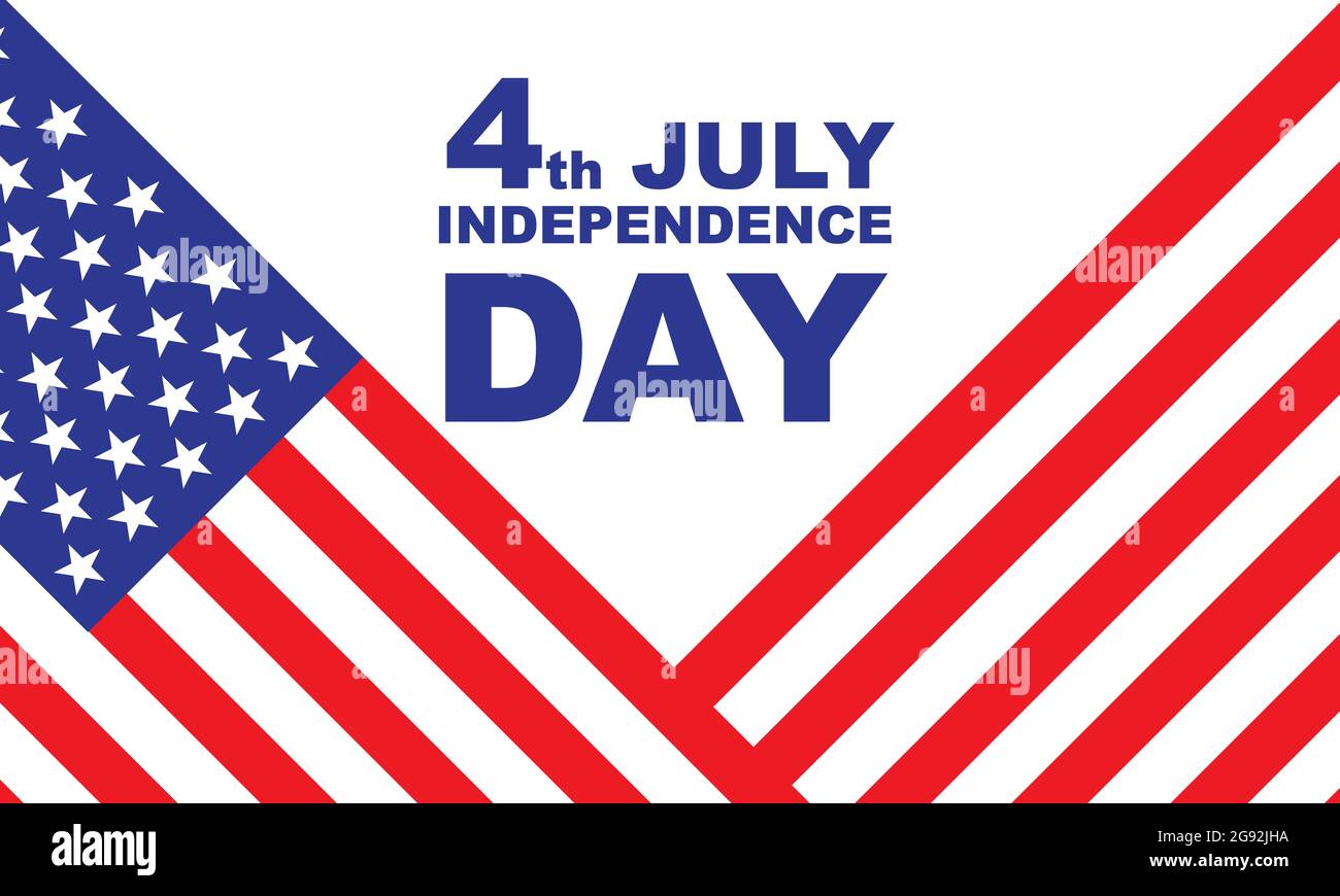 4 luglio Independence Day Stati Uniti d'America su sfondo bianco disegno per festa celebrazione sfondo illustrazione vettoriale. Illustrazione Vettoriale