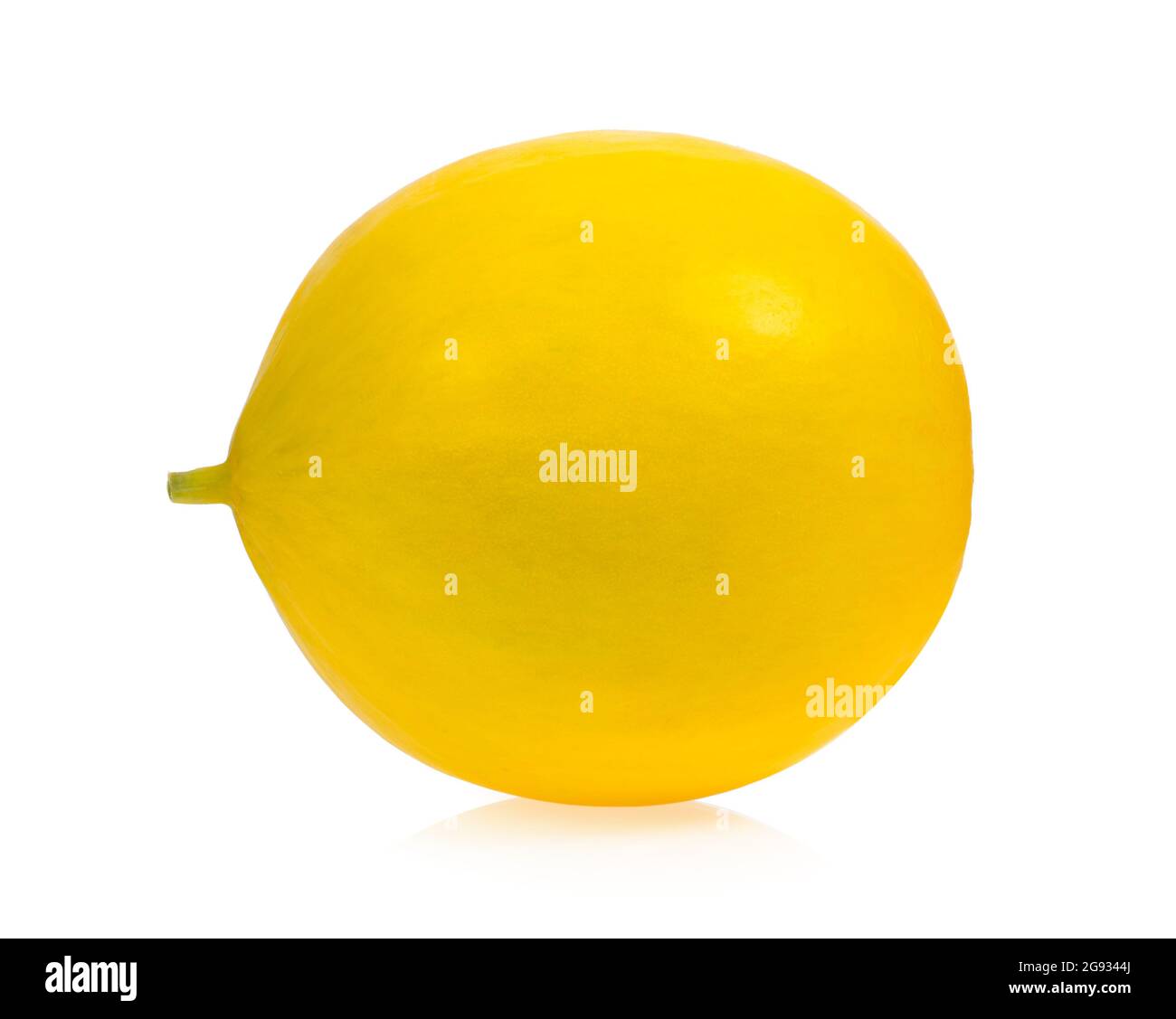 Melone giallo isolato su sfondo bianco Foto Stock