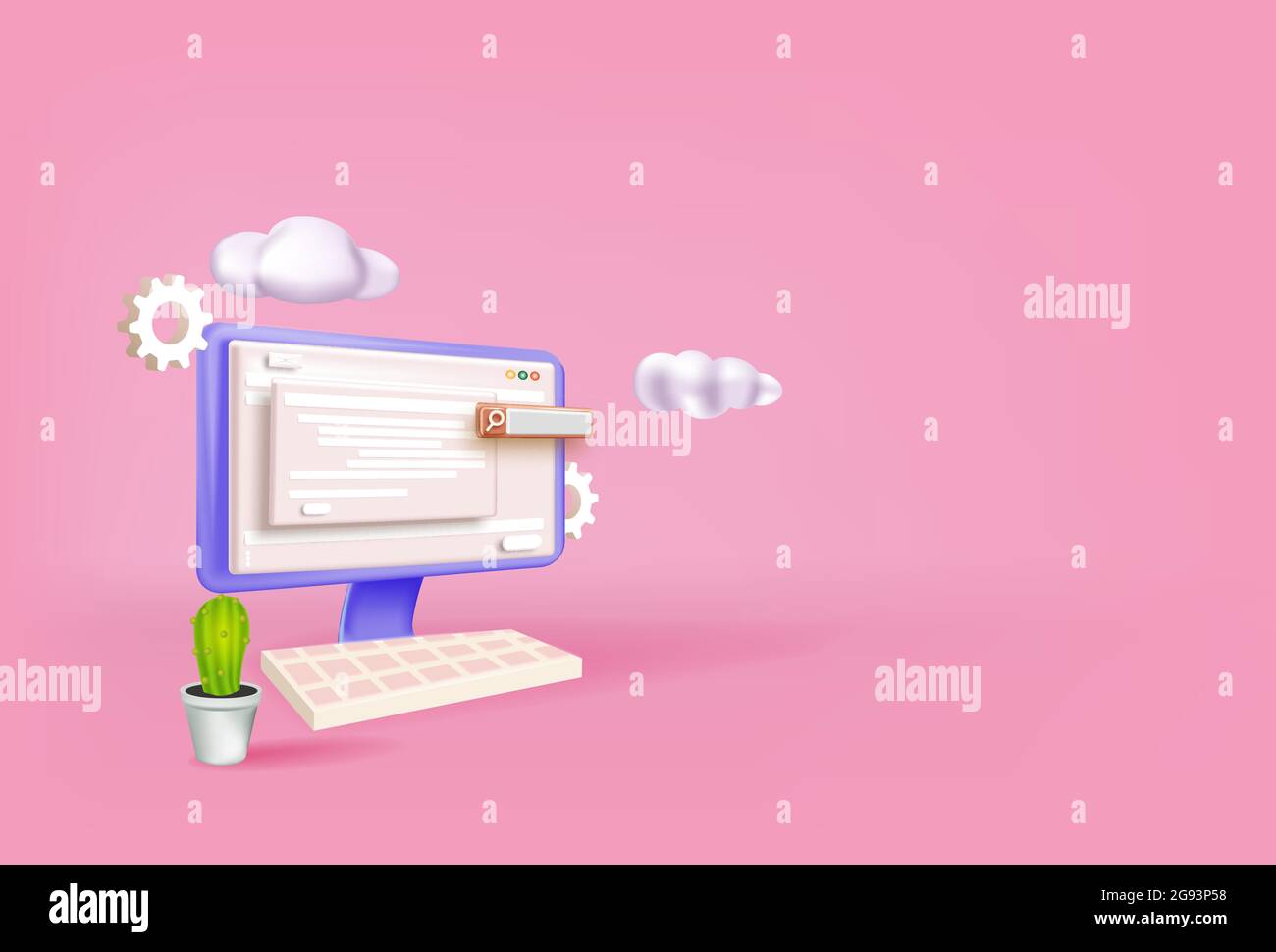 Concetto di ottimizzazione Seo per sito web. Modello di pagina di destinazione. Illustrazione Vettoriale