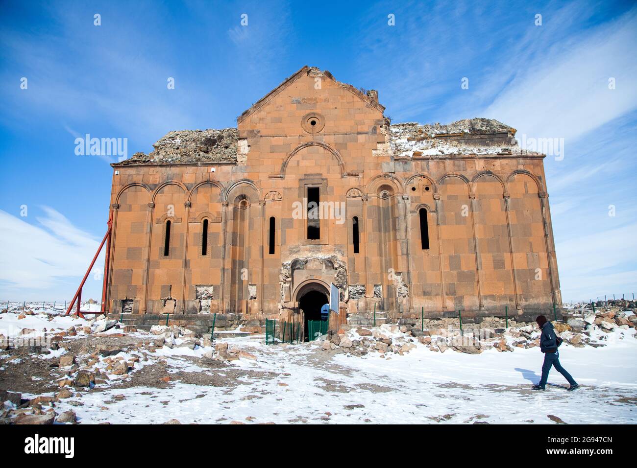 Kars,Turchia - 01/28/2016: Rovine ANI, Ani è una città armena medievale in rovina e disabitata situata nella provincia turca di Kars Foto Stock