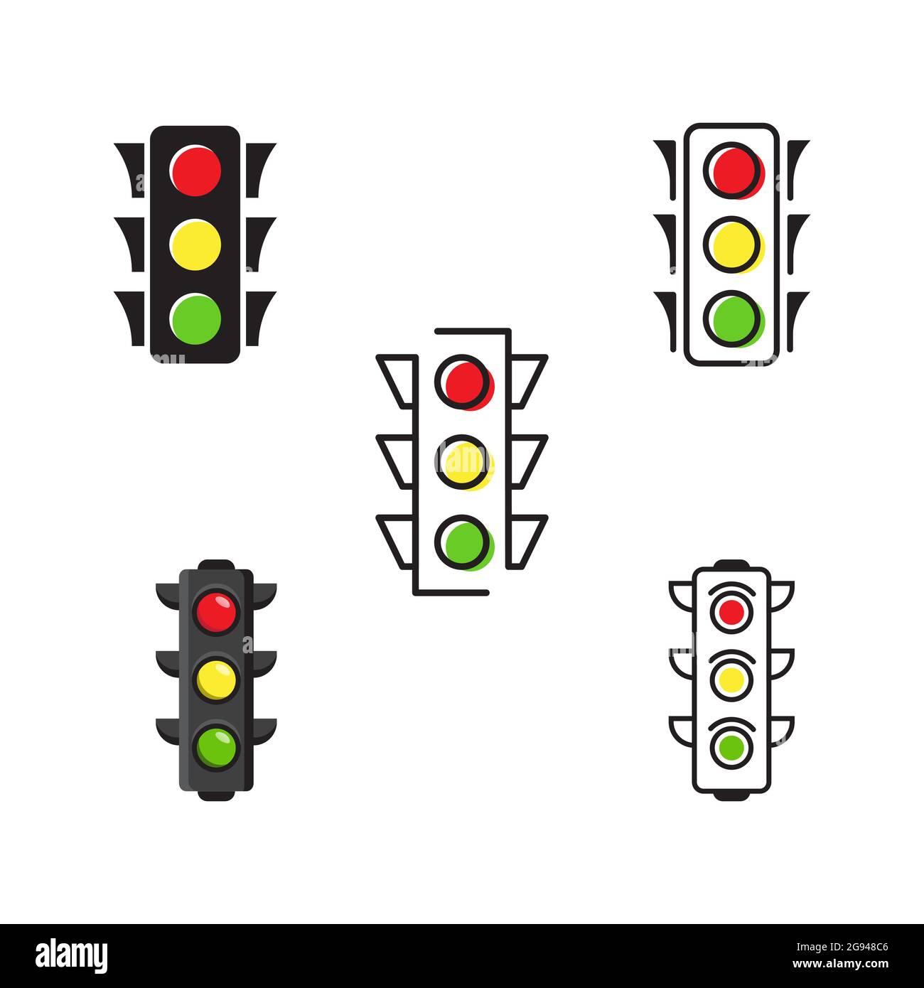 Illustrazione del disegno dell'icona del vettore del semaforo modello Illustrazione Vettoriale