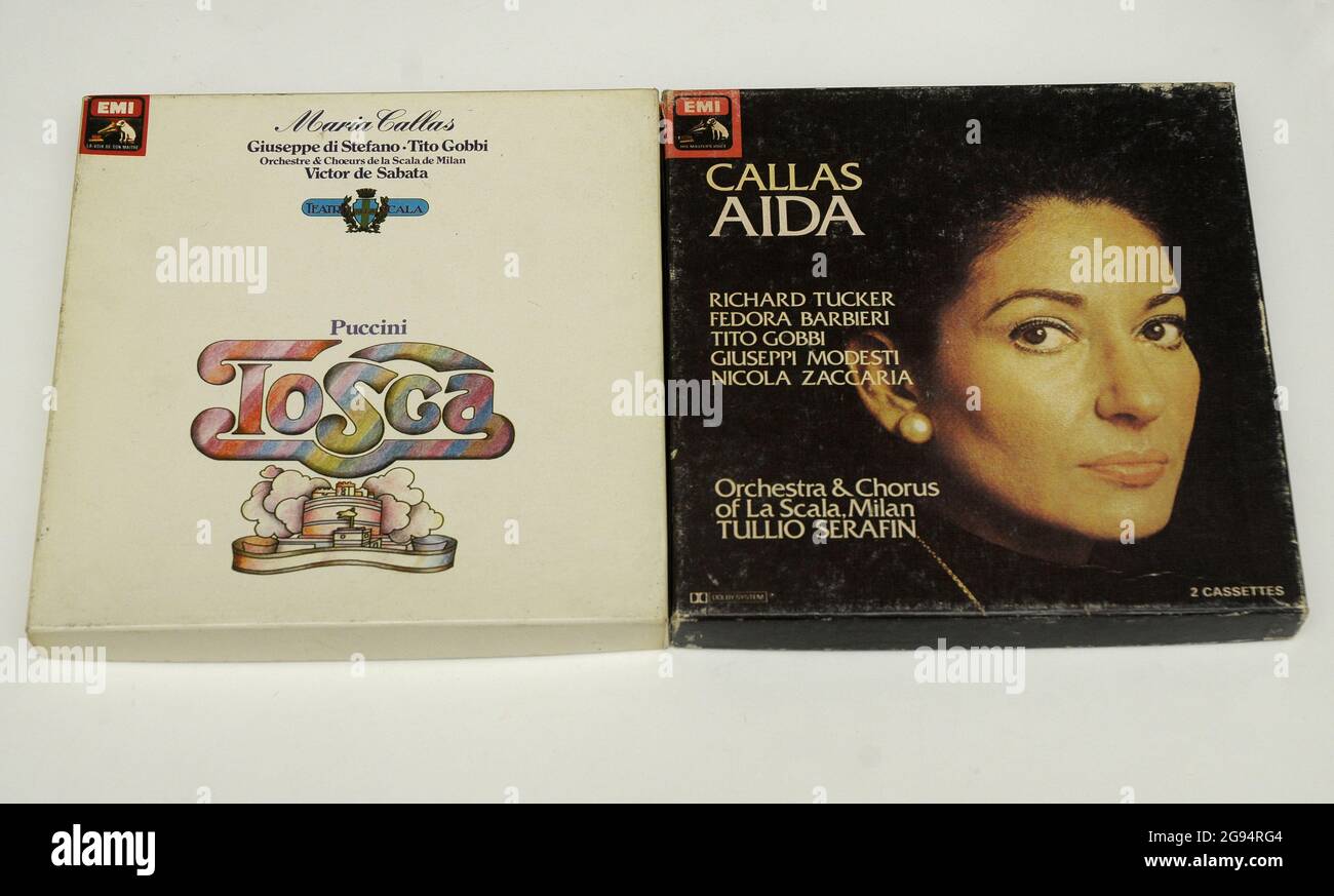 Maria Callas, Aida, nastro vintage Foto Stock