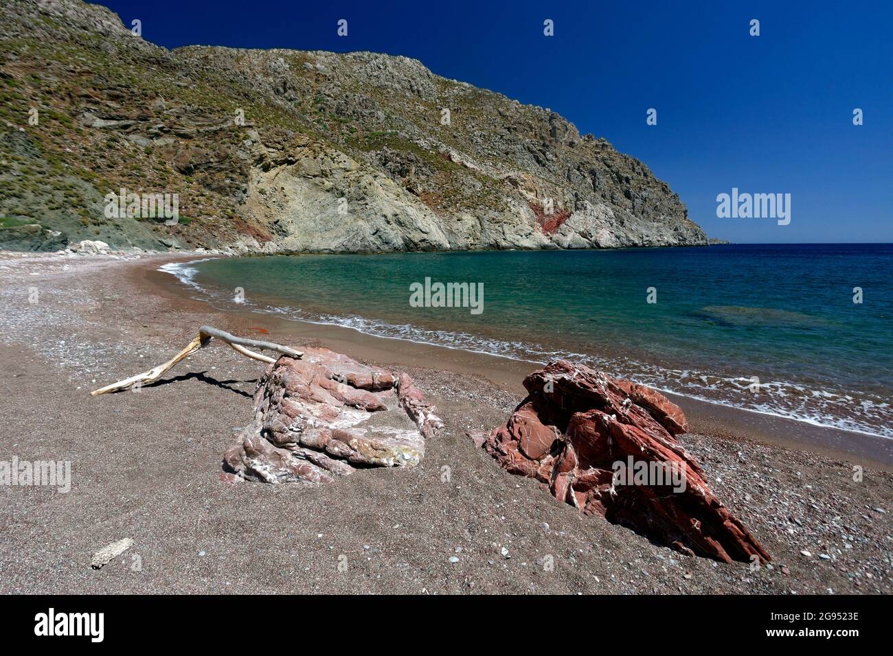 Stavros Bay, Tilos, Dodecanesi, Egeo meridionale, Grecia. Foto Stock