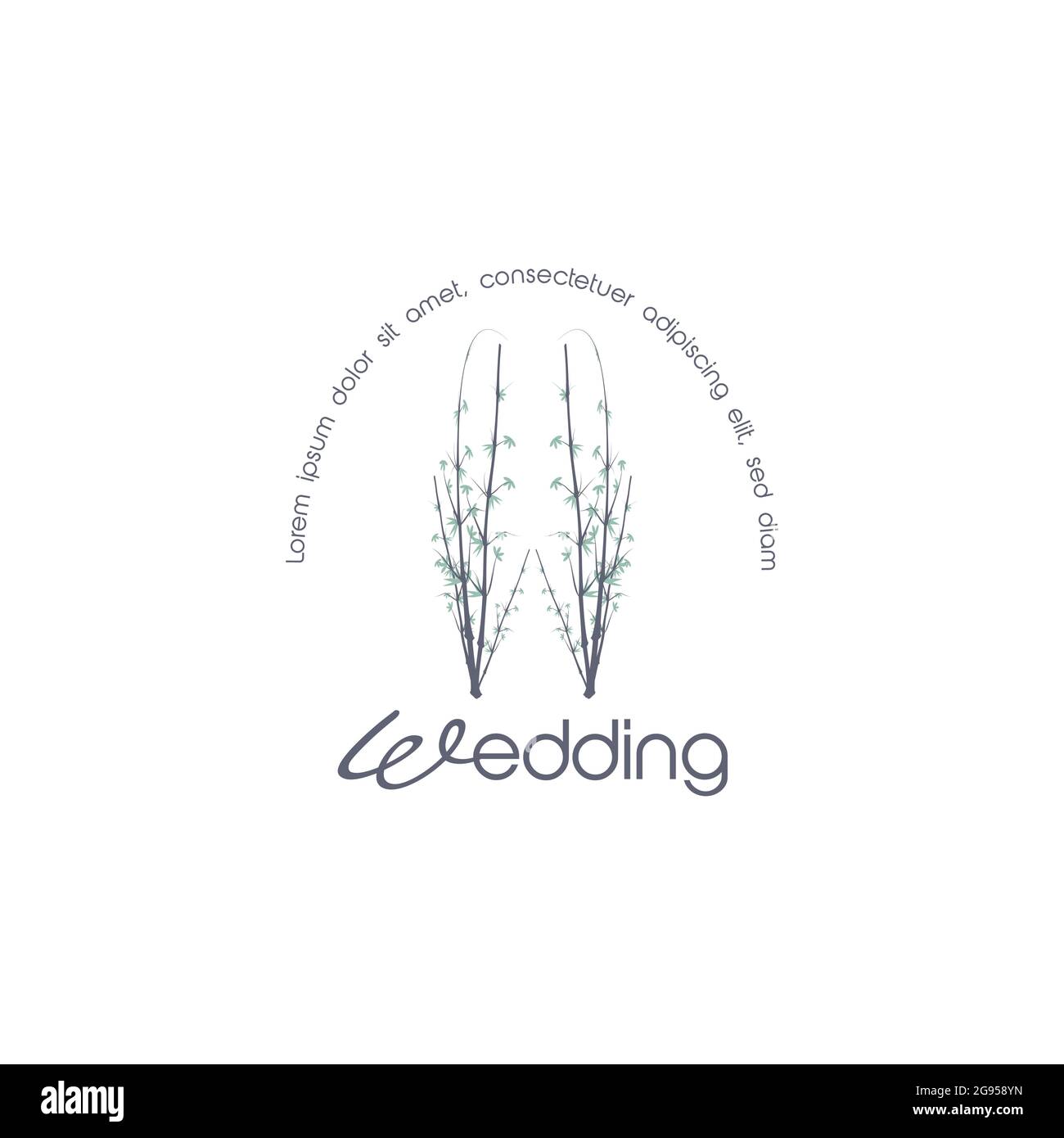 Modello vettoriale con logo floreale in stile elegante e minimalista su sfondo bianco Illustrazione Vettoriale
