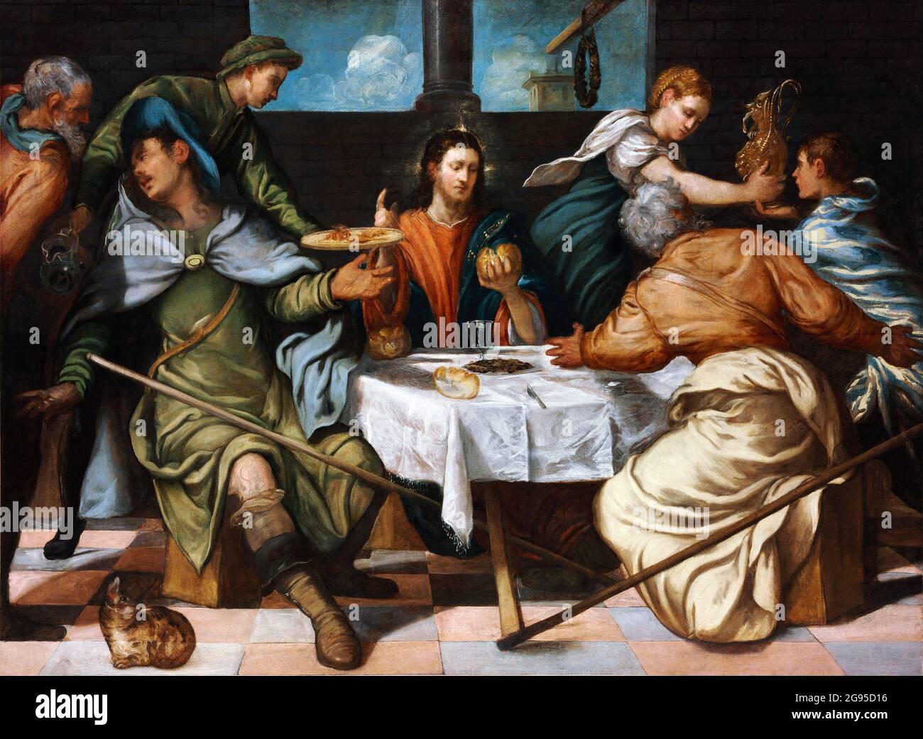 Cena a Emmaus di Jacopo Tintoretto (c.1518-1594), olio su tela, c. 1542 Foto Stock