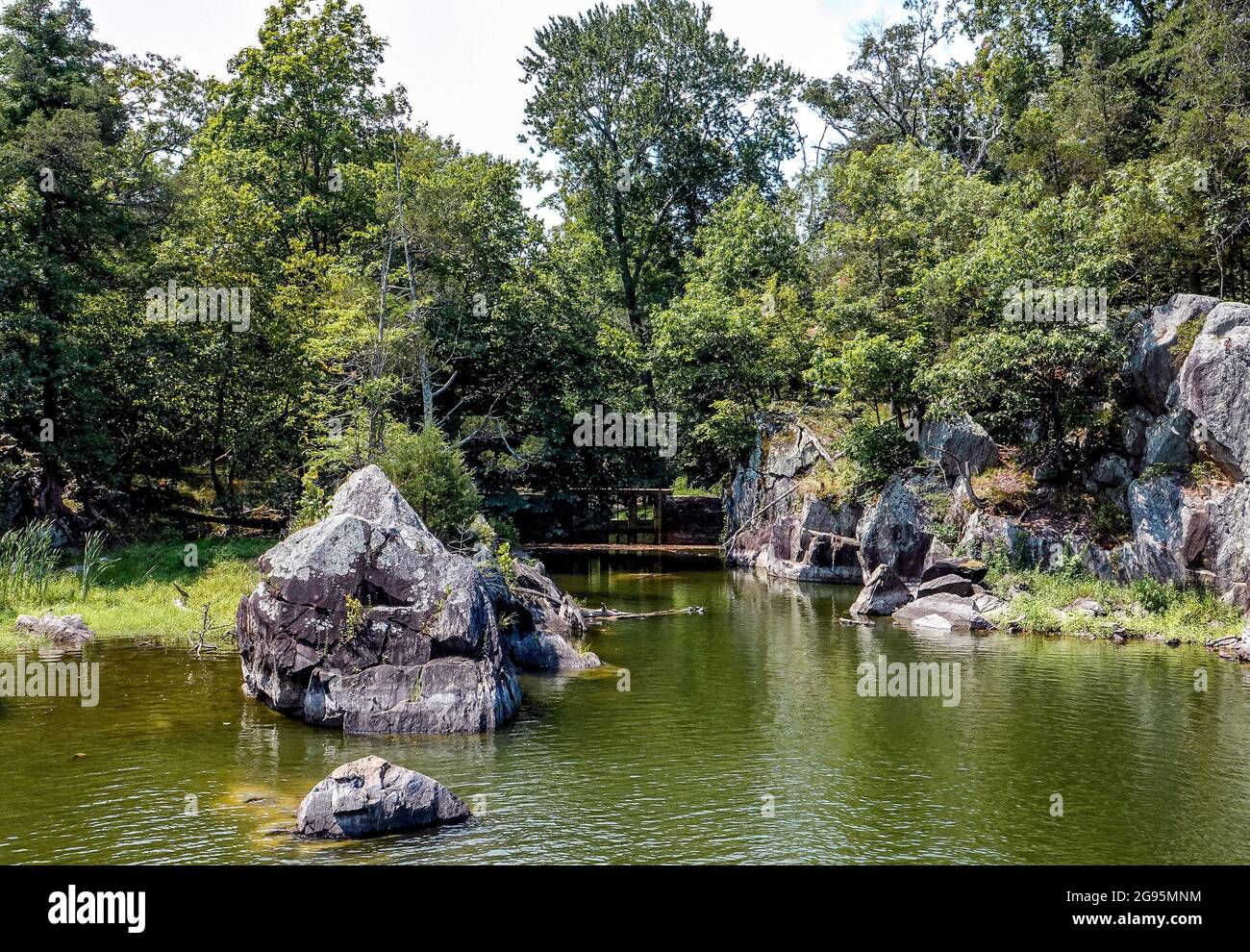 Canale abbandonato porta di blocco sul canale C & o nella campagna del Maryland Foto Stock