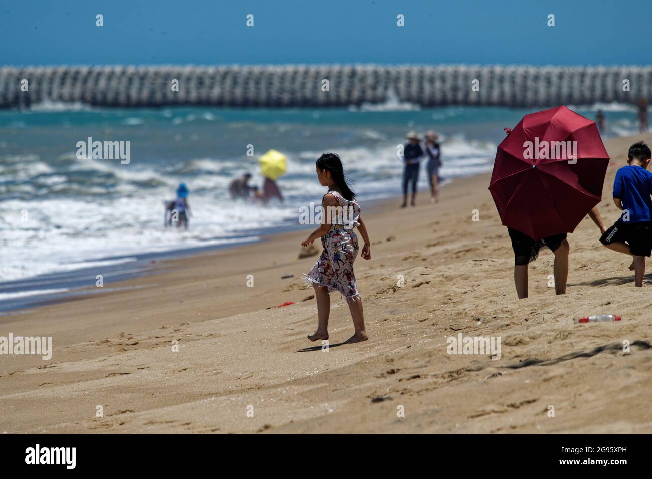 scene di spiaggia, in vacanza Foto Stock