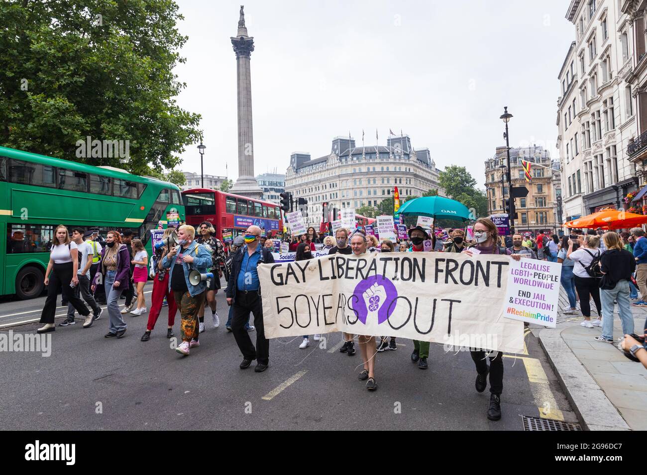 Membri del fronte di liberazione gay alla protesta di Pride, Londra Foto Stock