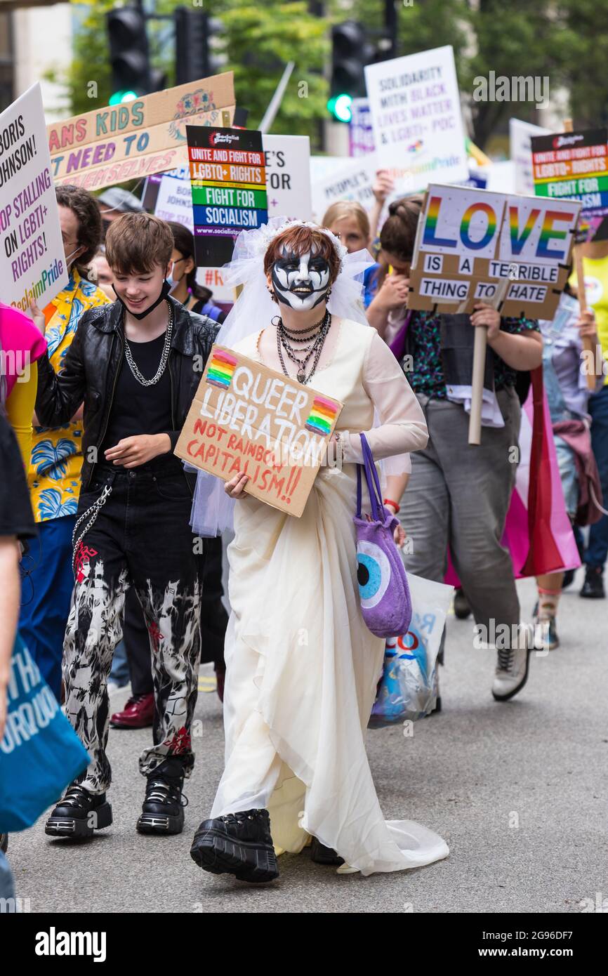 Reclamare la protesta dell'orgoglio, Londra, organizzata da Peter Tatchell Foto Stock