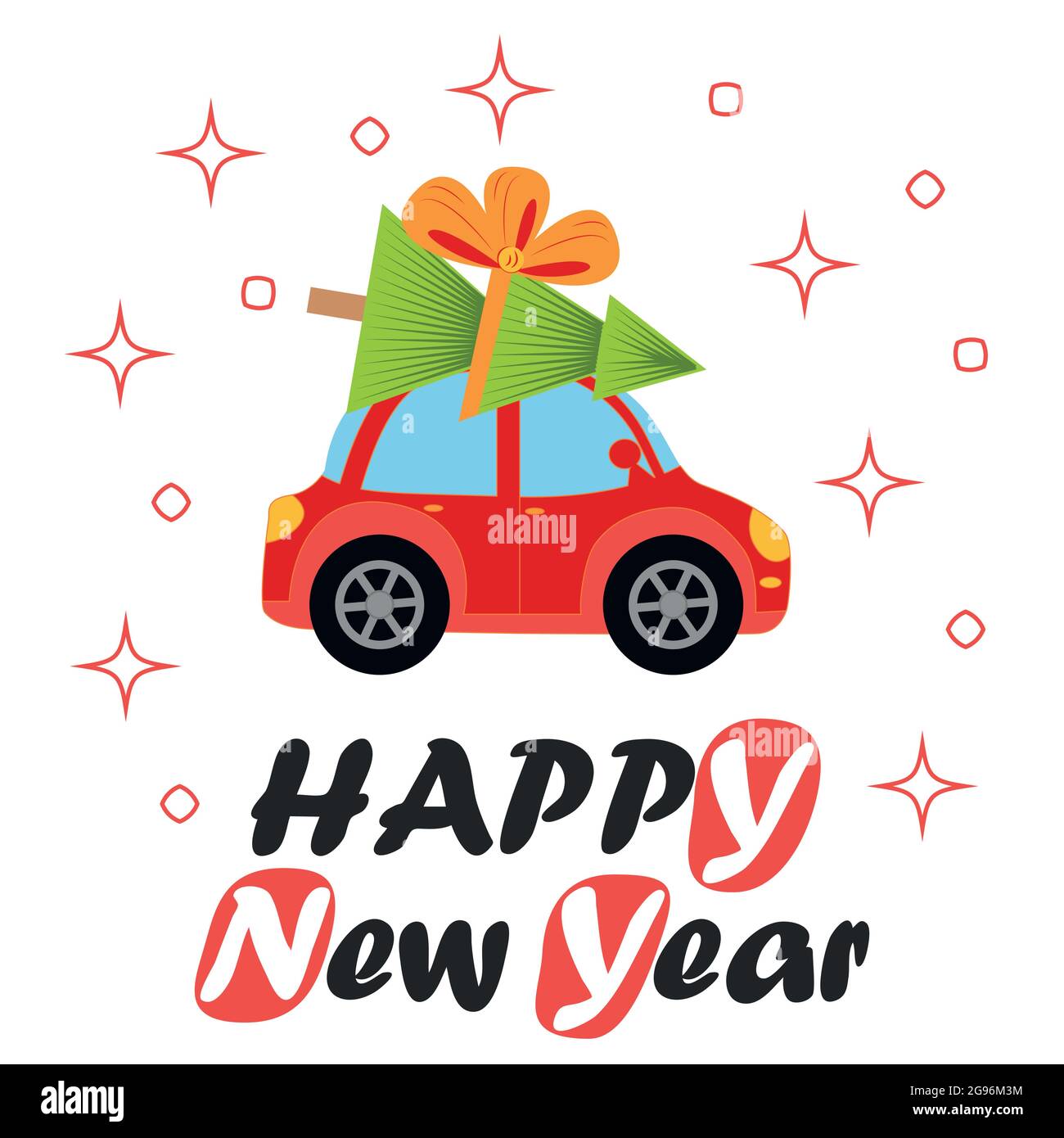 Biglietto D'auguri Di Natale Con Albero Di Natale, image size:1300x1390