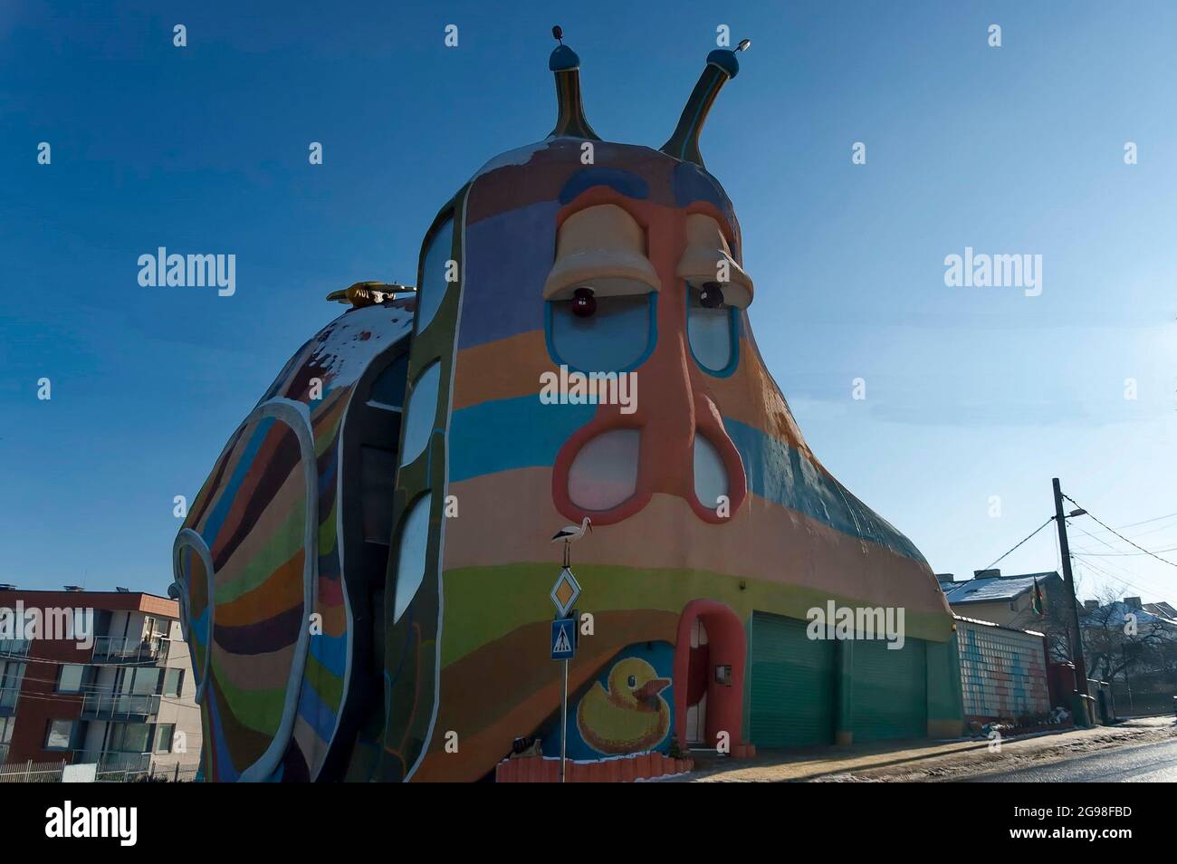 Lumaca casa - un divertente, strano, insolita edificio residenziale a Sofia, Bulgaria Foto Stock