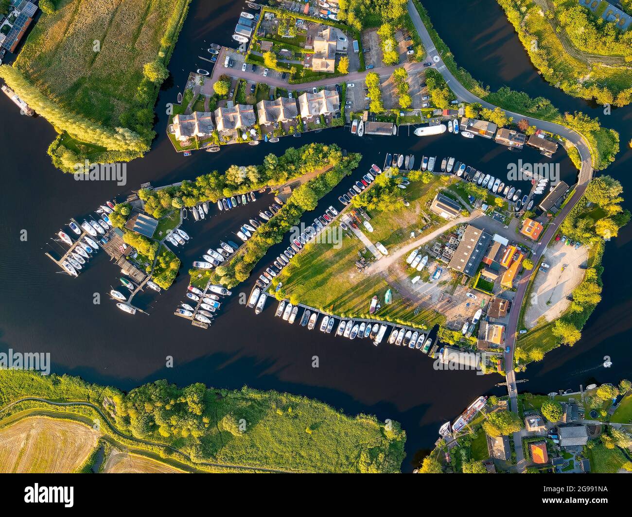 Haarlem yacht marina area, Paesi Bassi Foto Stock
