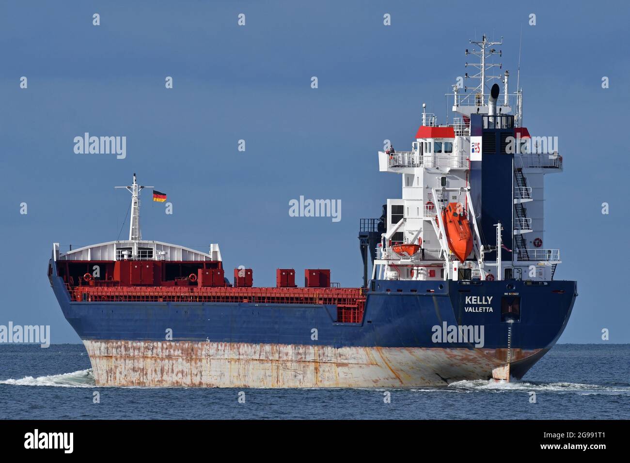 Hansa Shipping's KELLY in partenza da Kiel in direzione del mar baltico Foto Stock