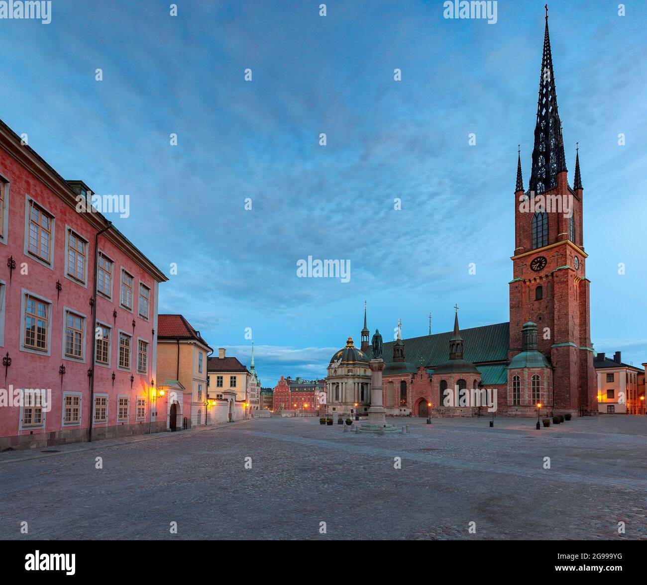 La famosa piazza Birger Jarl Borg sull'isola di Galma Stan. Stoccolma. Svezia. Foto Stock