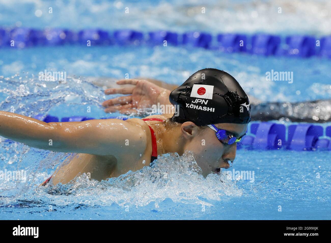 Tokyo, Giappone. 25 luglio 2021. Yui Ohashi del Team Japan compete nella Medley femminile da 400 m al Tokyo Aquatics Center, durante i Giochi Olimpici estivi di Tokyo, Giappone, domenica 25 luglio 2021. Foto di Tasos Katopodis/UPI. Credit: UPI/Alamy Live News Foto Stock