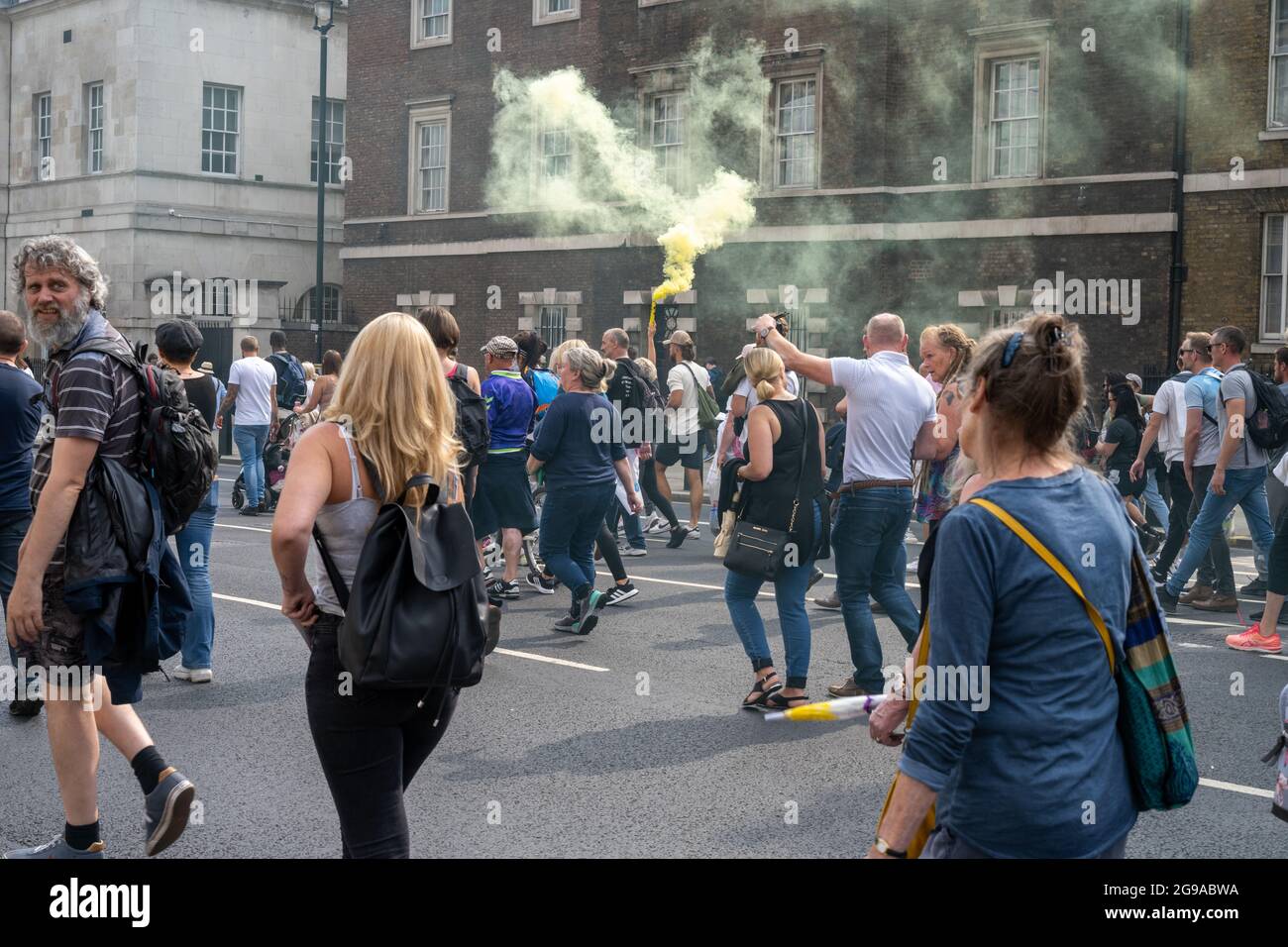 Londra, UK - Luglio 24 2021: World Wide Rally for Freedom Medical Freedom March Credit: Thomas Eddy/Alamy Live News Foto Stock