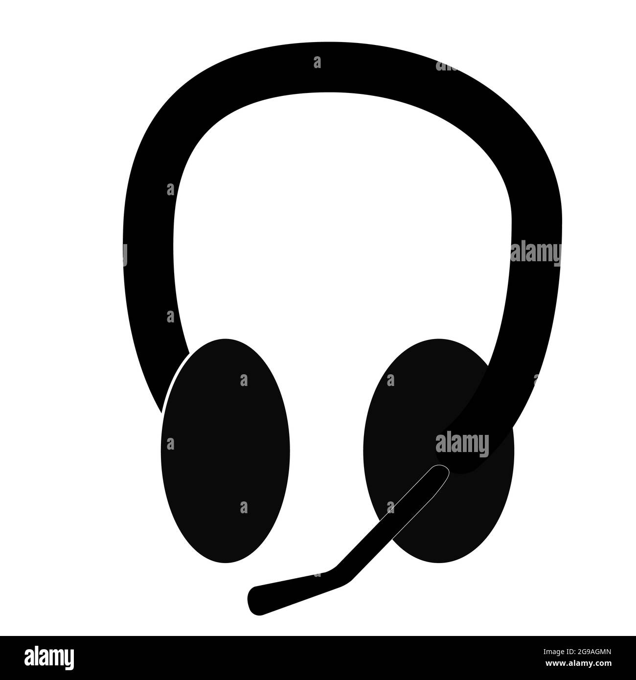 Immagine grafica di un auricolare per computer con microfono da utilizzare  come icona o logo Foto stock - Alamy