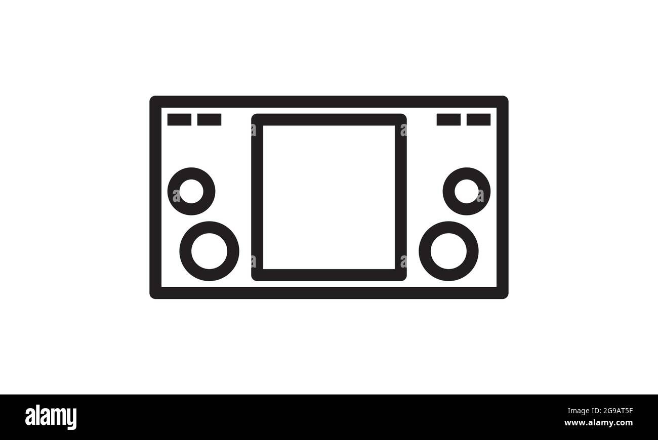 Icona del gamepad e semplice simbolo piatto per siti Web, dispositivi mobili, logo, app, interfaccia utente Illustrazione Vettoriale