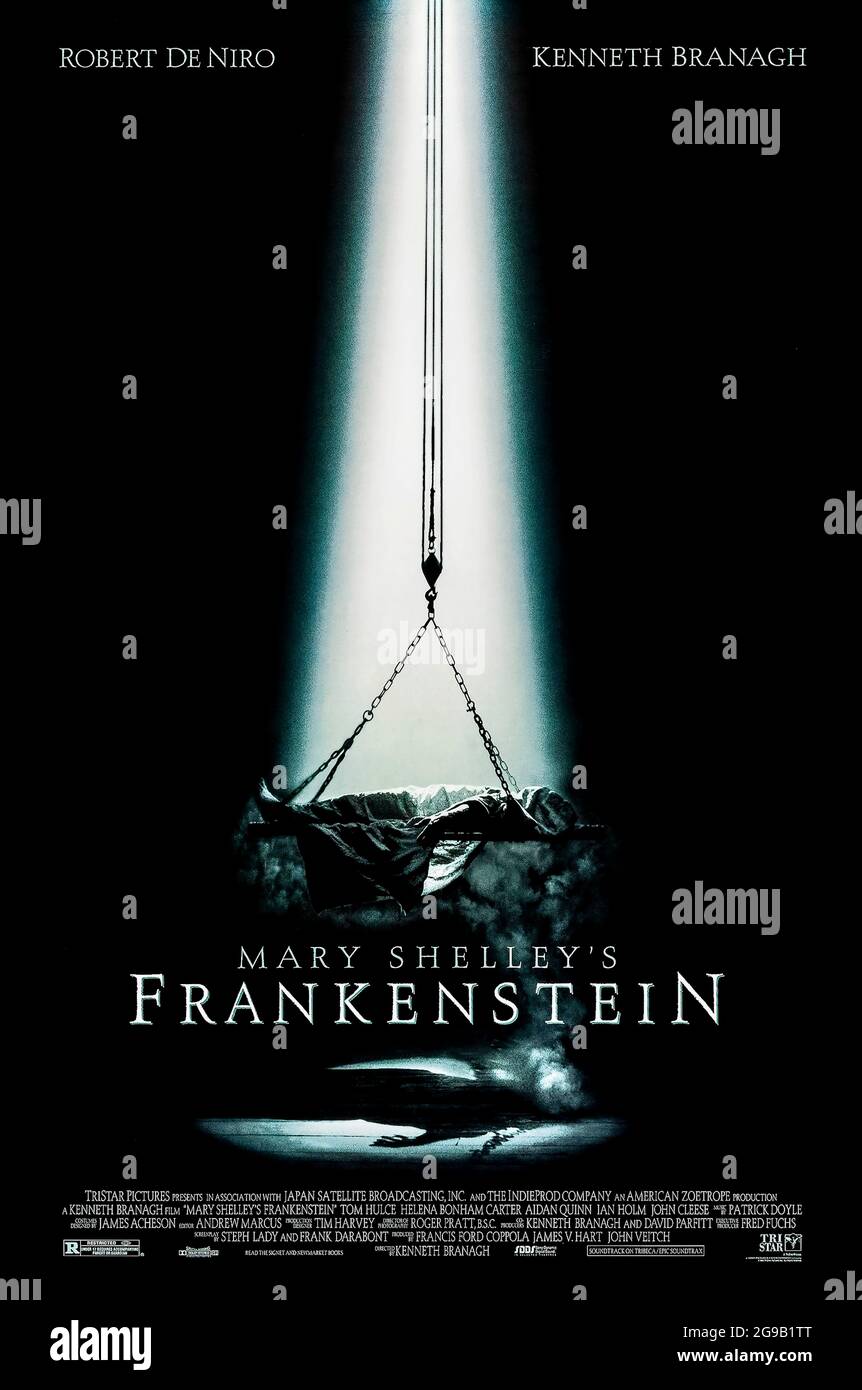Mary Shelley's Frankenstein (1994) diretto da Kenneth Branagh e con Robert De Niro, Kenneth Branagh, Helena Bonham carter e Tom Hulce. Adattamento su grande schermo del romanzo di Mary Shelley su uno scienziato, il dottor Victor Frankenstein, che crea un uomo artificiale per vendicare il suo creatore. Foto Stock