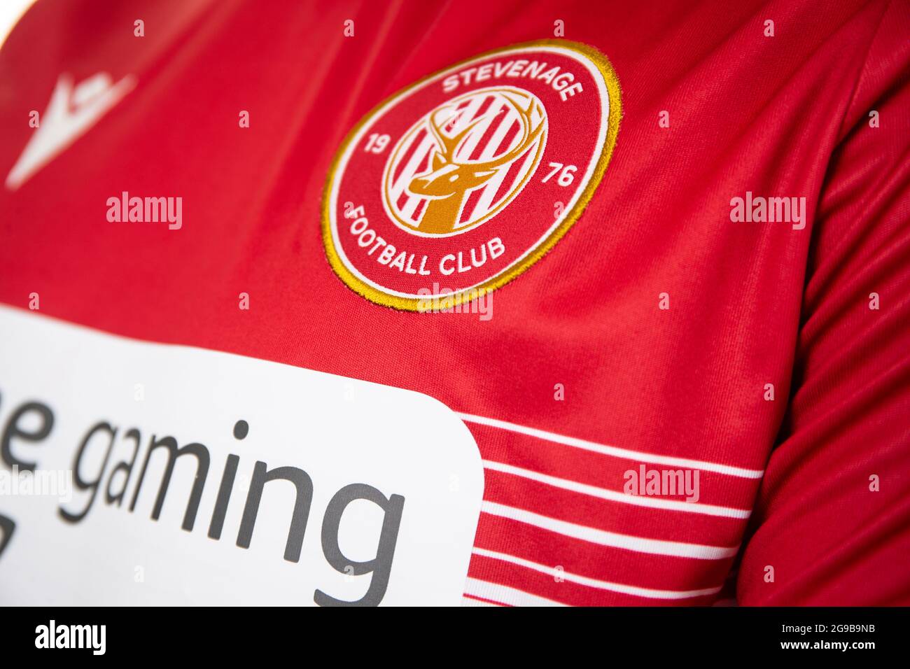 Primo piano di calcio / top calcio / maglia di calcio professionale / squadra di calcio in Regno Unito con il nome sponsor kit Foto Stock