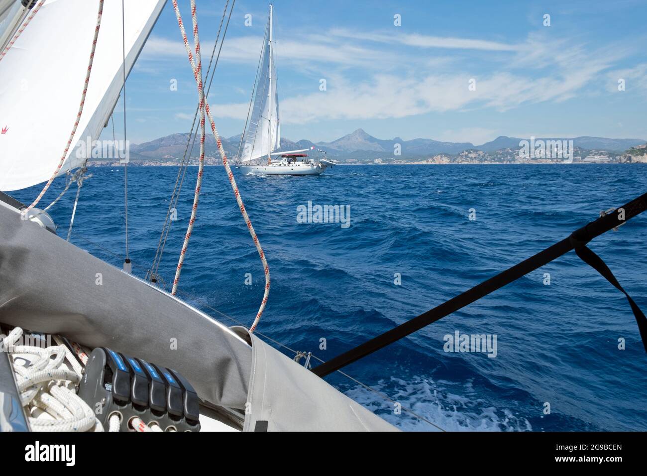 Vela a Maiorca, Maiorca, Isole Baleari Foto Stock