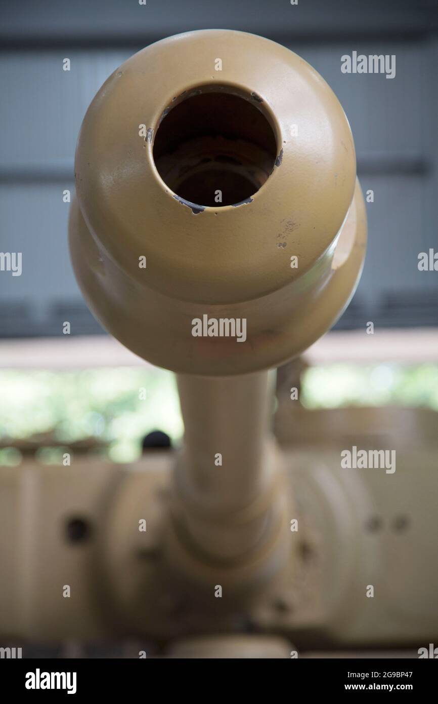 88 mm pistola, Business End di un Tiger Tank, Bovington Tank Museum, Dorset England Foto Stock