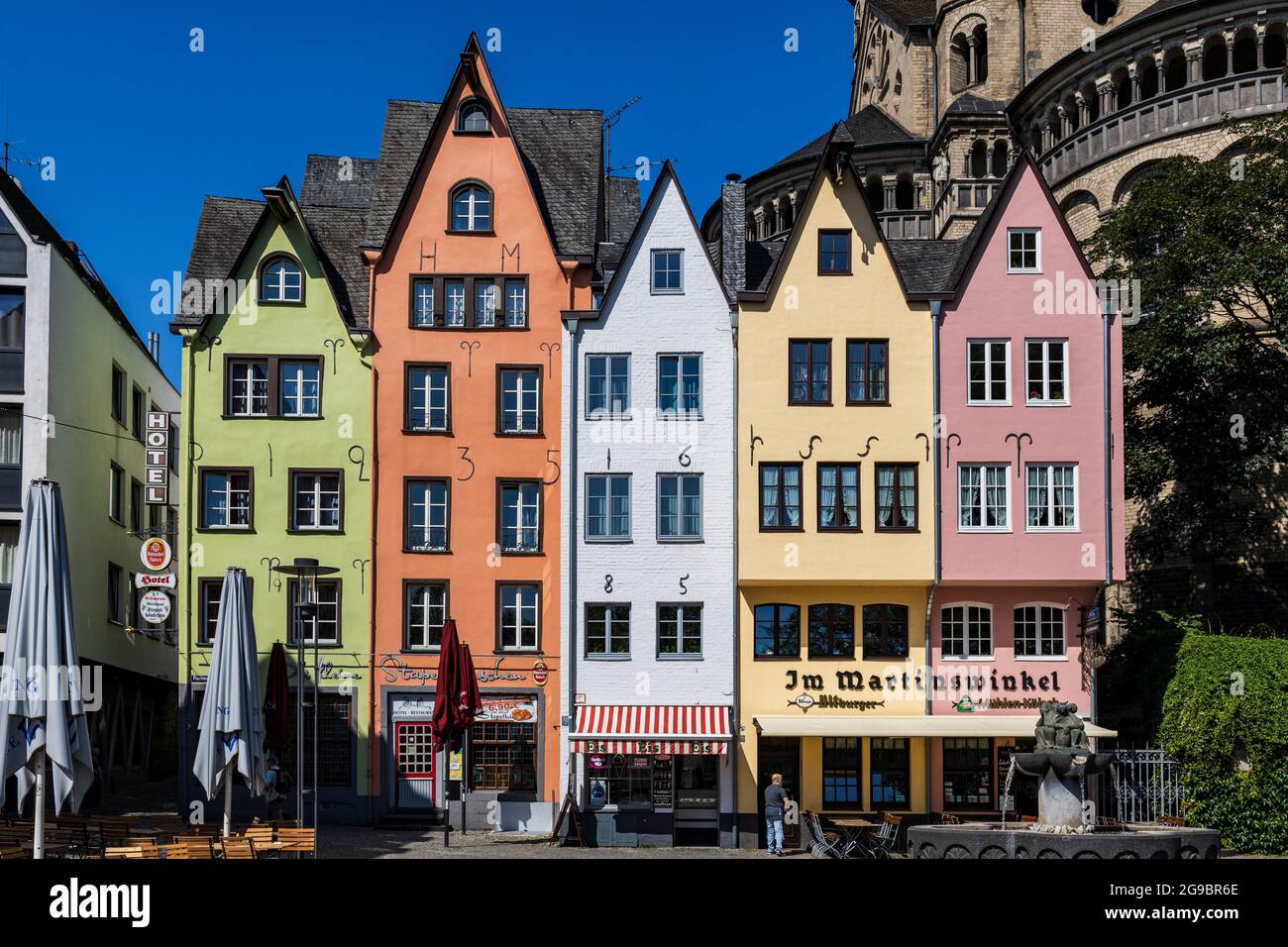 Edifici storici nel centro storico, città vecchia, Colonia, Nord Reno-Westfalia, Germania, Europa Foto Stock