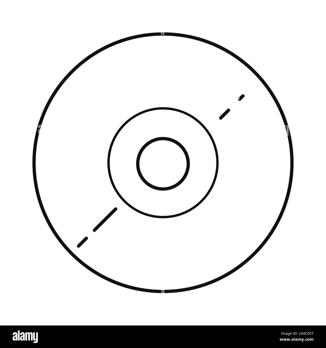 Icona linea compact disk. Illustrazione vettoriale isolata su sfondo bianco Illustrazione Vettoriale