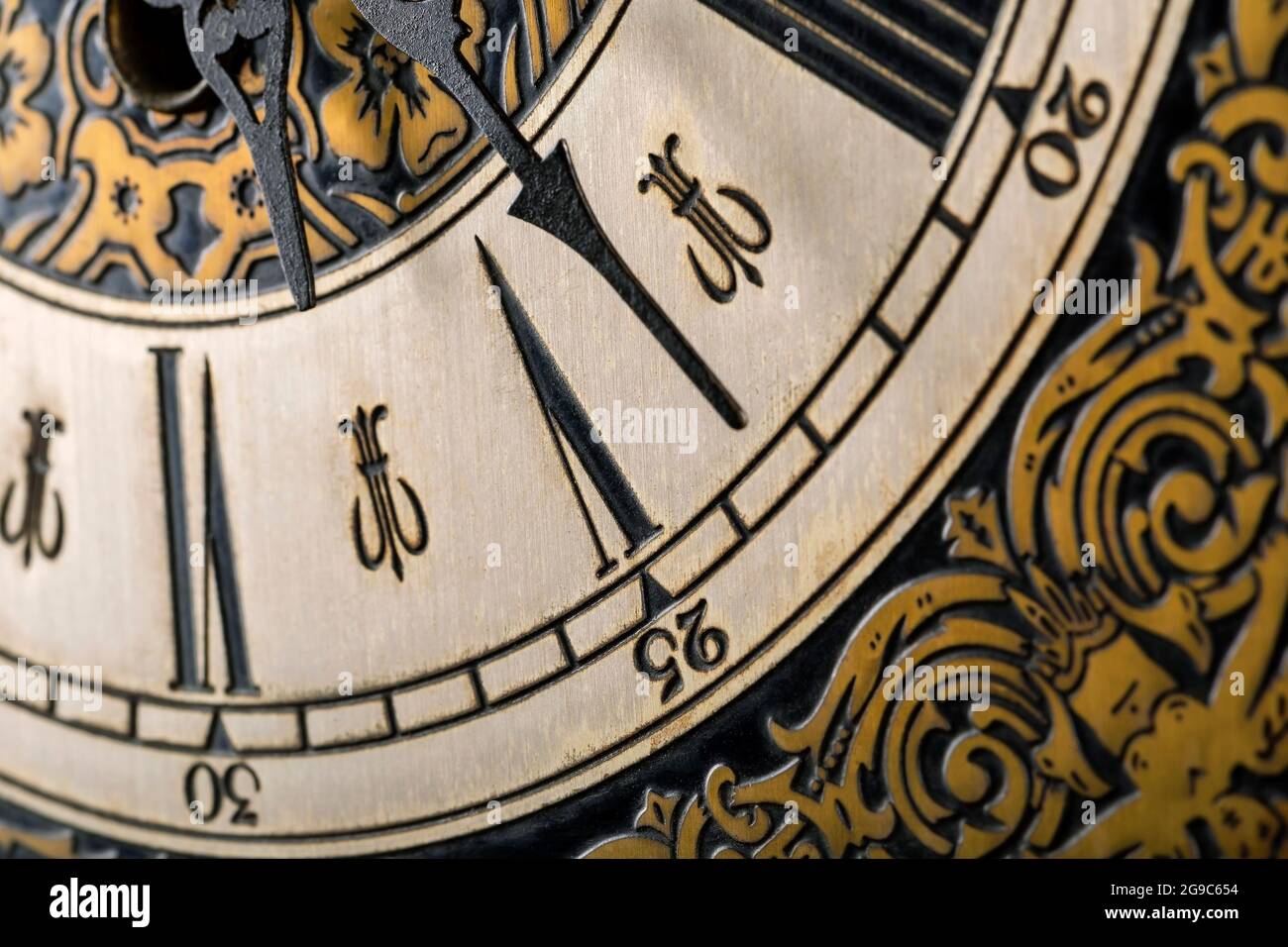 Dettaglio di un vecchio orologio Foto Stock