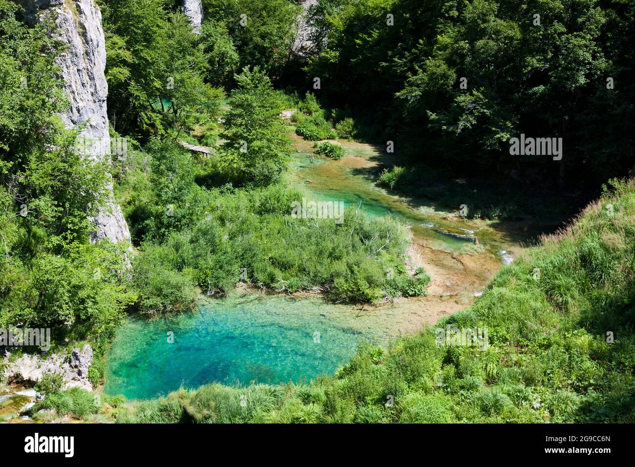 Parco Nazionale dei Laghi di Plitvice, Plitvicka Jezera, Lika-Senj, Croazia Foto Stock