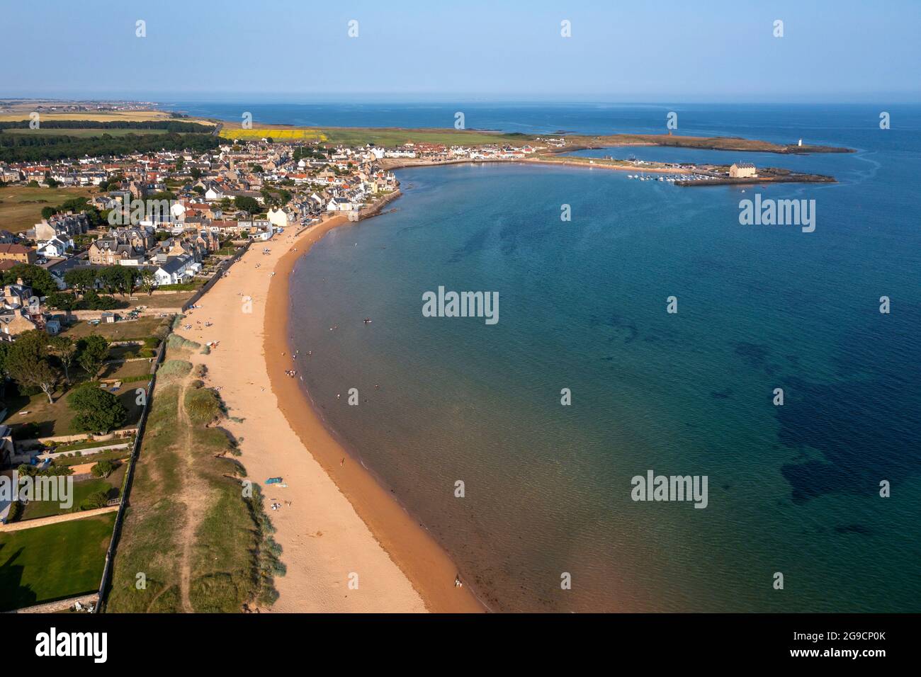 Vista aerea di Elie e Earlsferry, East Neuk, Fife, Scozia. Foto Stock