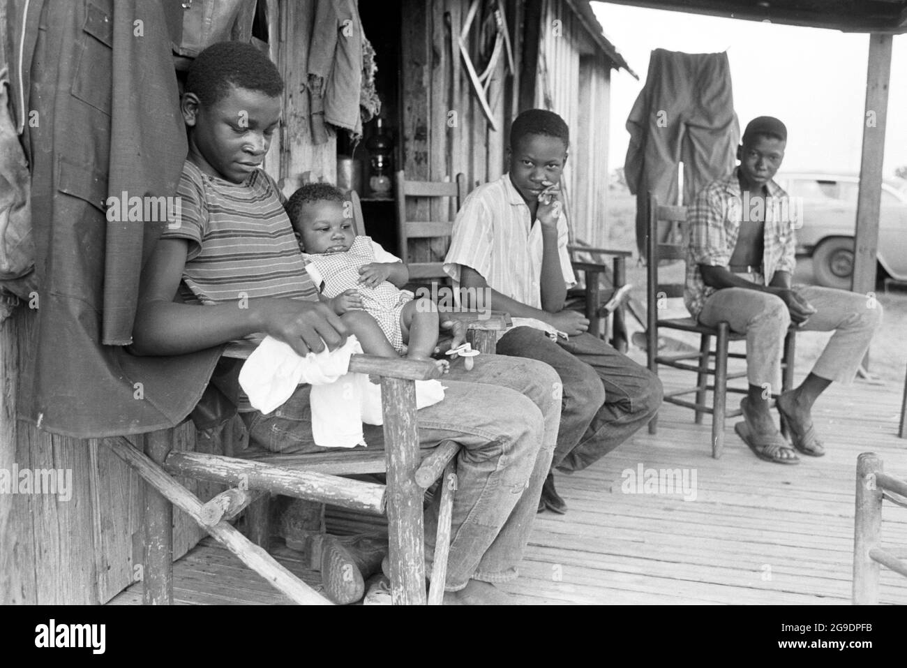 Famiglia contadina a Selma Alabama, 1968. L'agricoltore ha lavorato con la Southwest Alabama Farmers cooperative Association (SWAFCA) Foto Stock