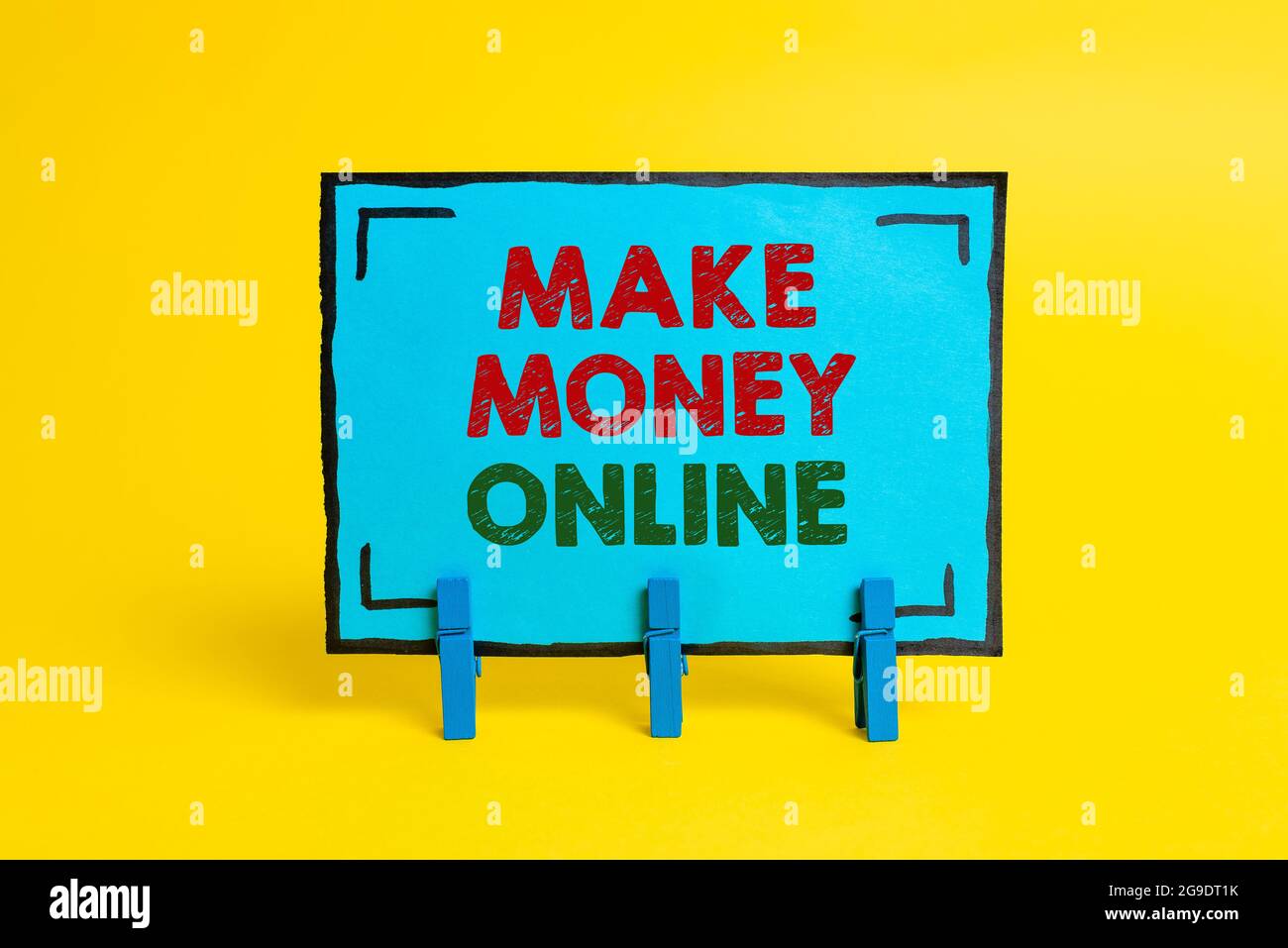 Testo manoscritto Make Money Online. Parola scritta su ottenere pagato guadagnare contanti attraverso freelancing e web marketing colorata idea Presentazione visualizzati Foto Stock