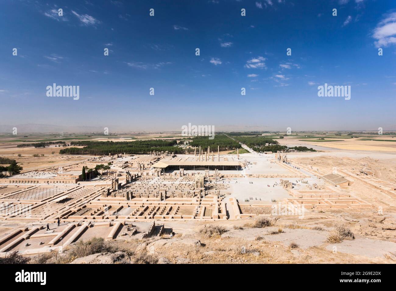 Persepolis, vista panoramica, antica capitale cerimoniale dell'impero achemenide, sobborgo di Shiraz, Provincia di Fars, Iran, Persia, Asia occidentale, Asia Foto Stock