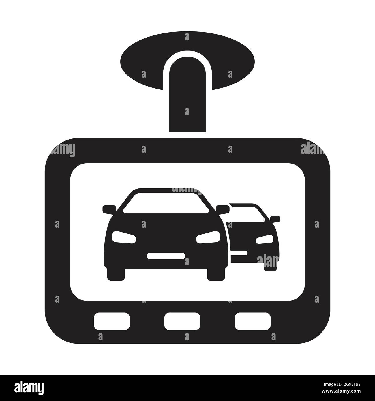 Registratore di guida, DVR Icon Vector Car Dash Cam segno per grafica, logo, sito web, social media, app mobile, illustrazione dell'interfaccia utente Illustrazione Vettoriale
