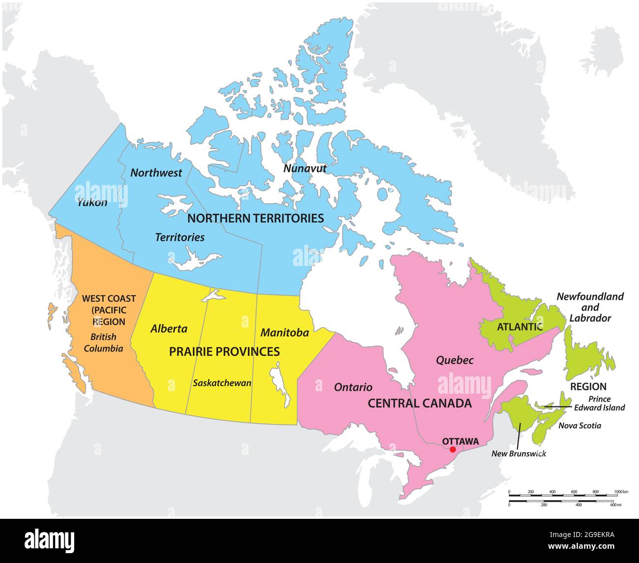 Mappa politica del canada immagini e fotografie stock ad alta risoluzione -  Alamy